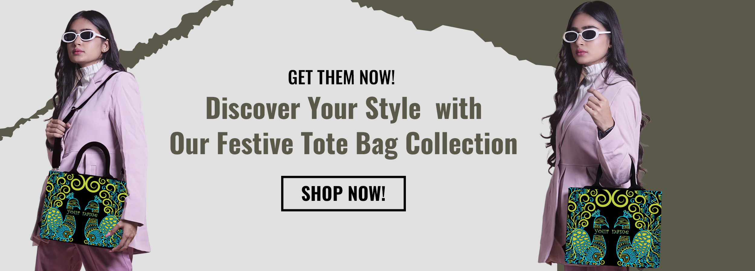 Discover Your Style with Our Festive Tote Bag Collection!