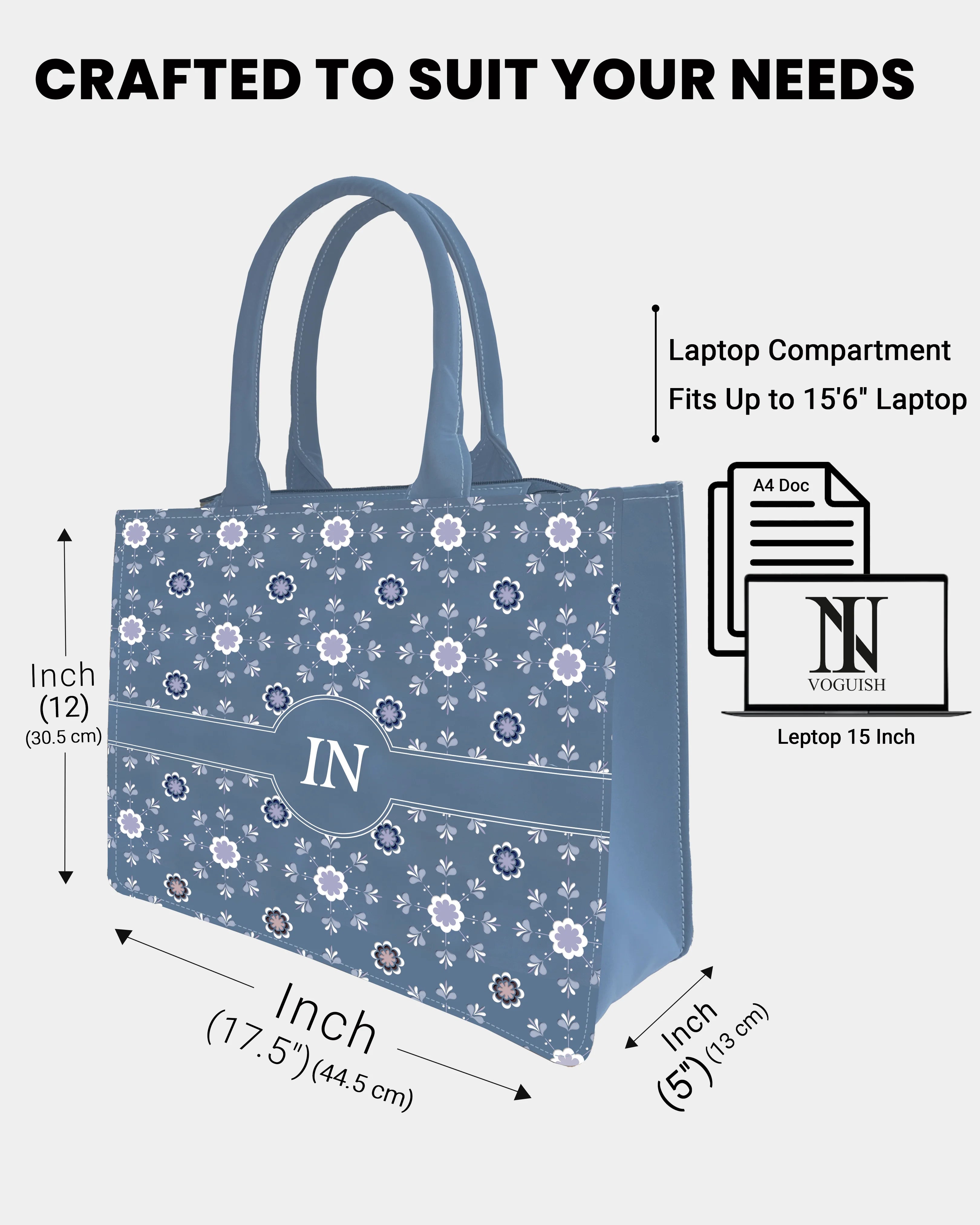 New Ocean Mist Floral Designer Customized Tote Bag