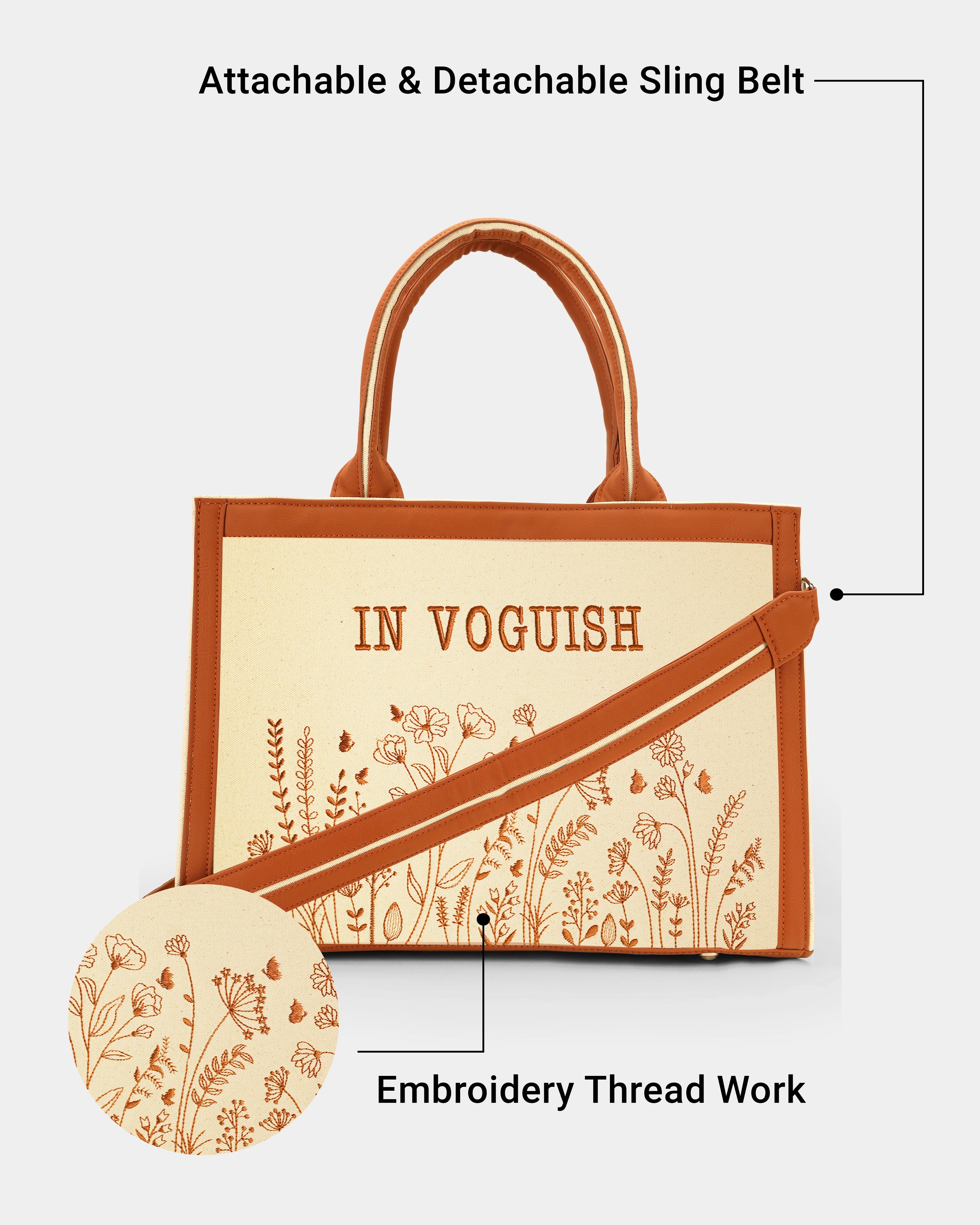 Meadow Bloom Customized Premium Embroidered Tote Bag