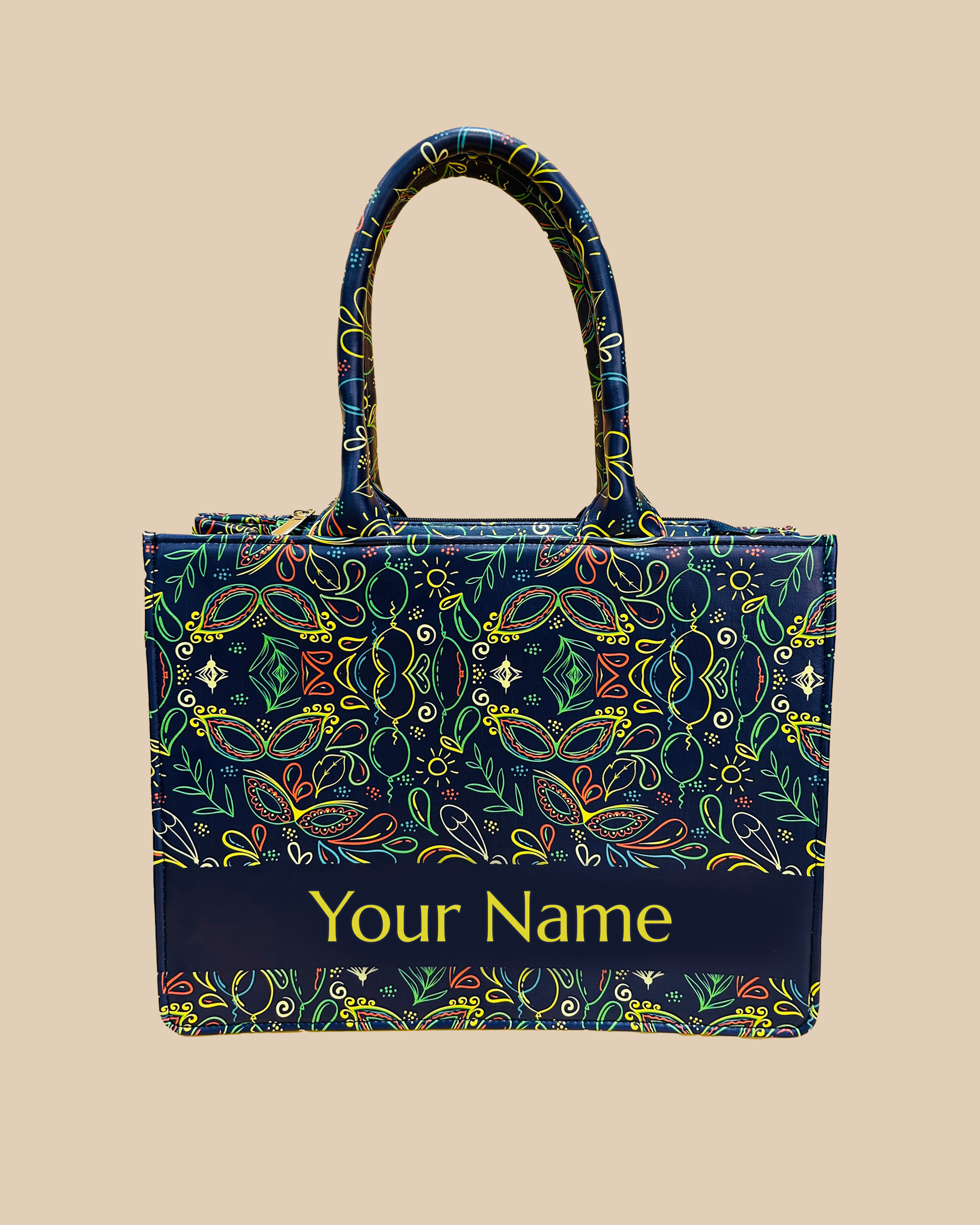 Customized Tote Bag Designed with Brazilian Carnival Pattern