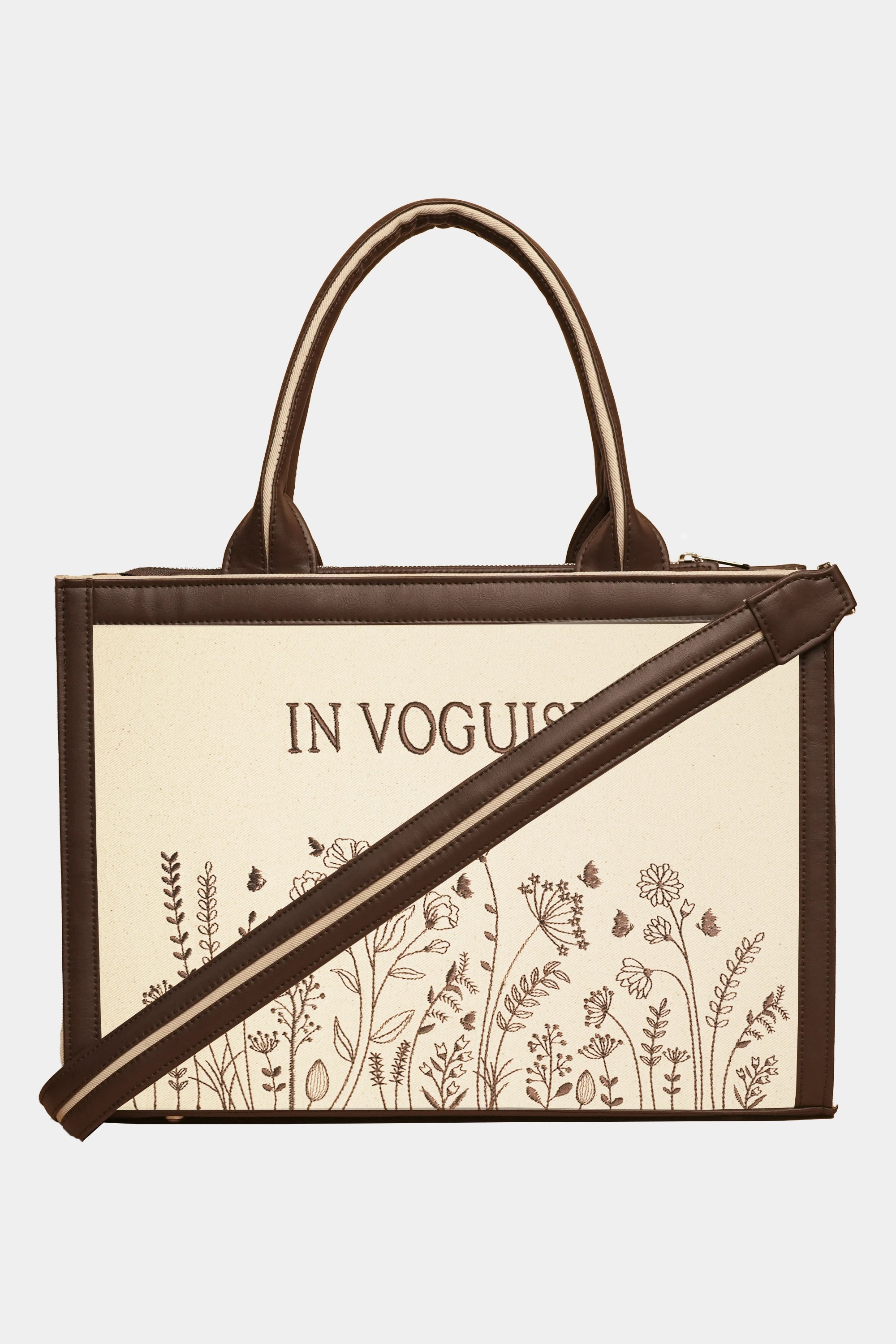 In Voguish Garden Whispers Embroidered Handbag