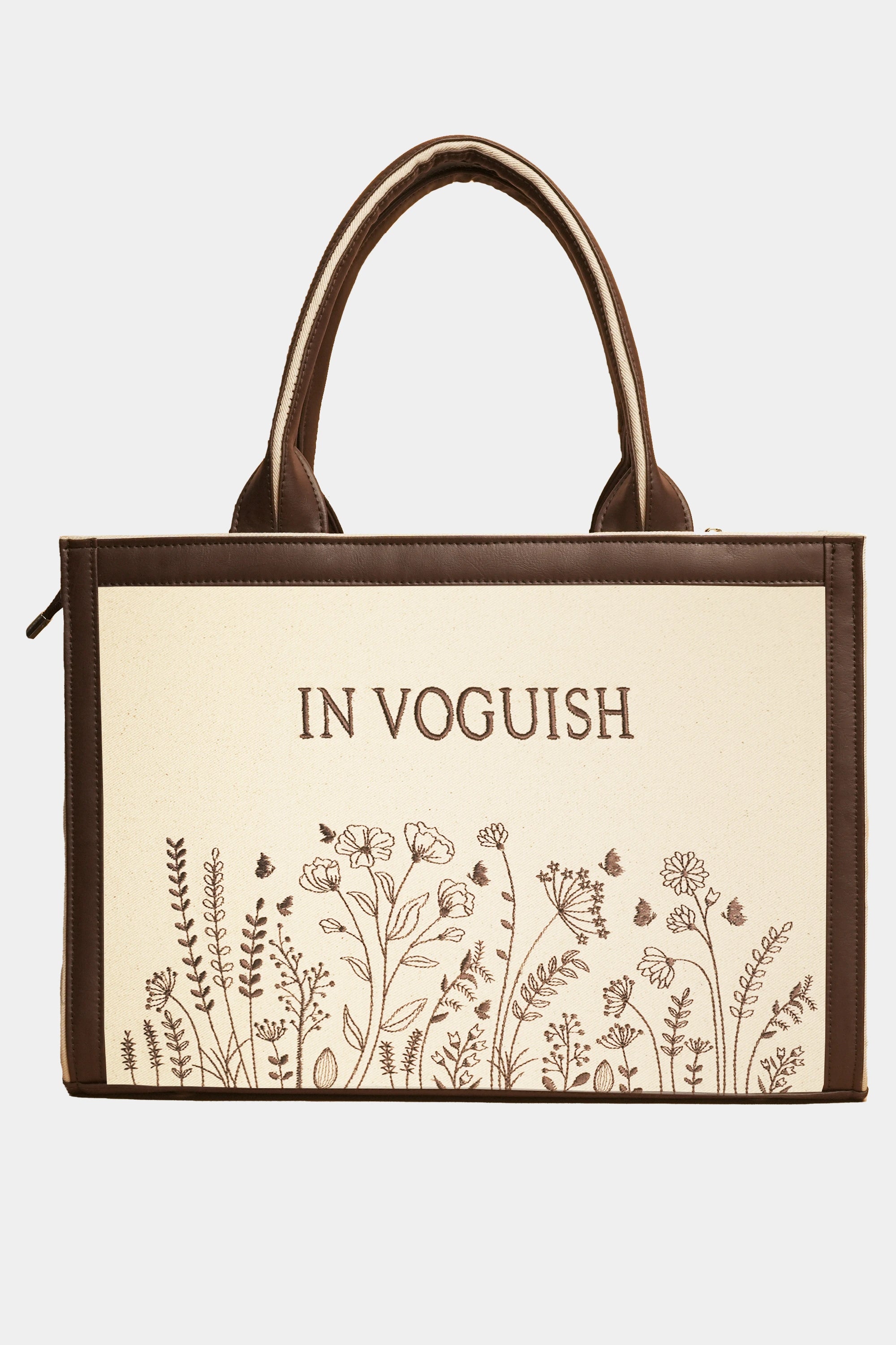 In Voguish Garden Whispers Embroidered Handbag