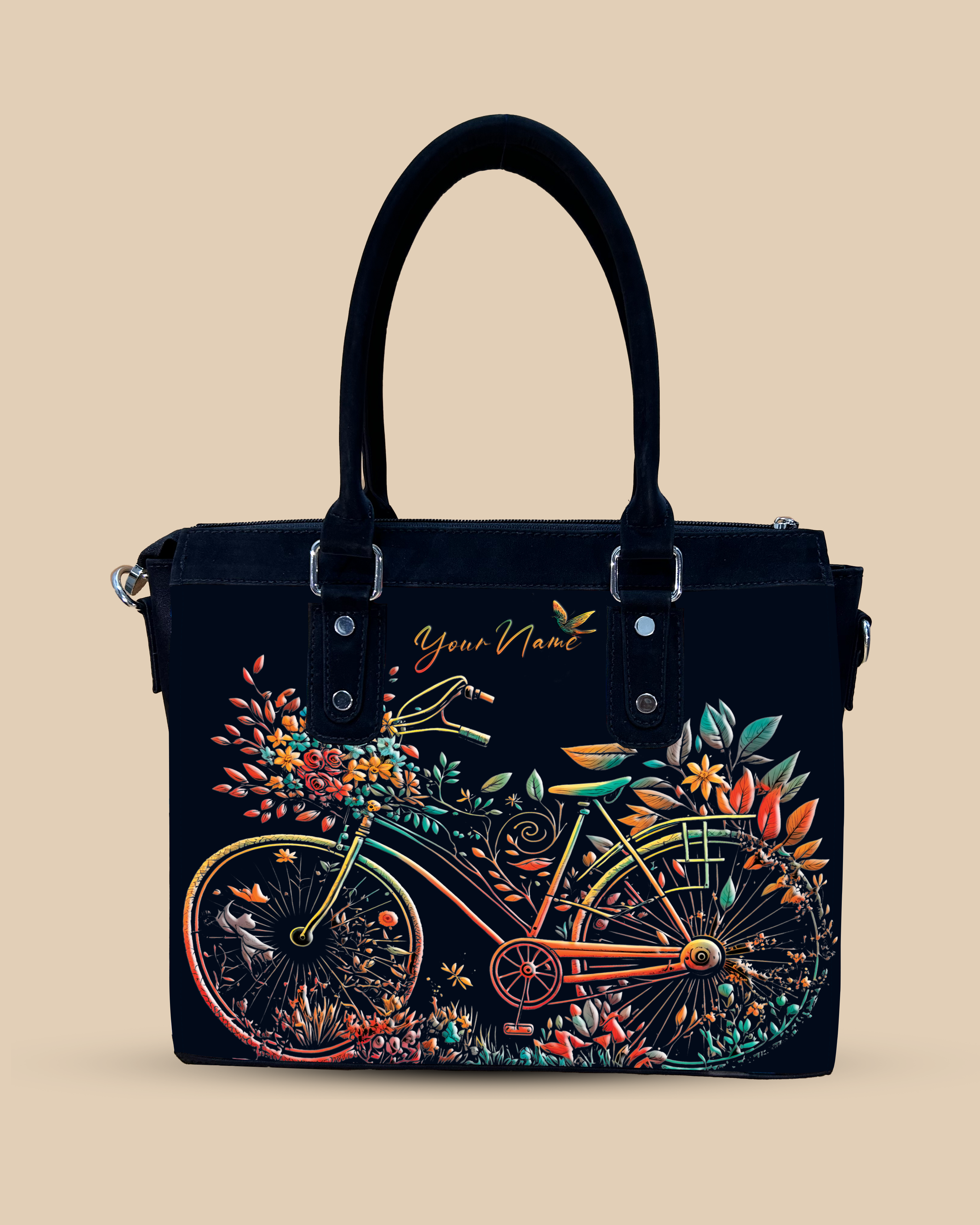 Aurelia Growing Nature On Colourfull Bicycle Designer Sling Bag for Everyday Use