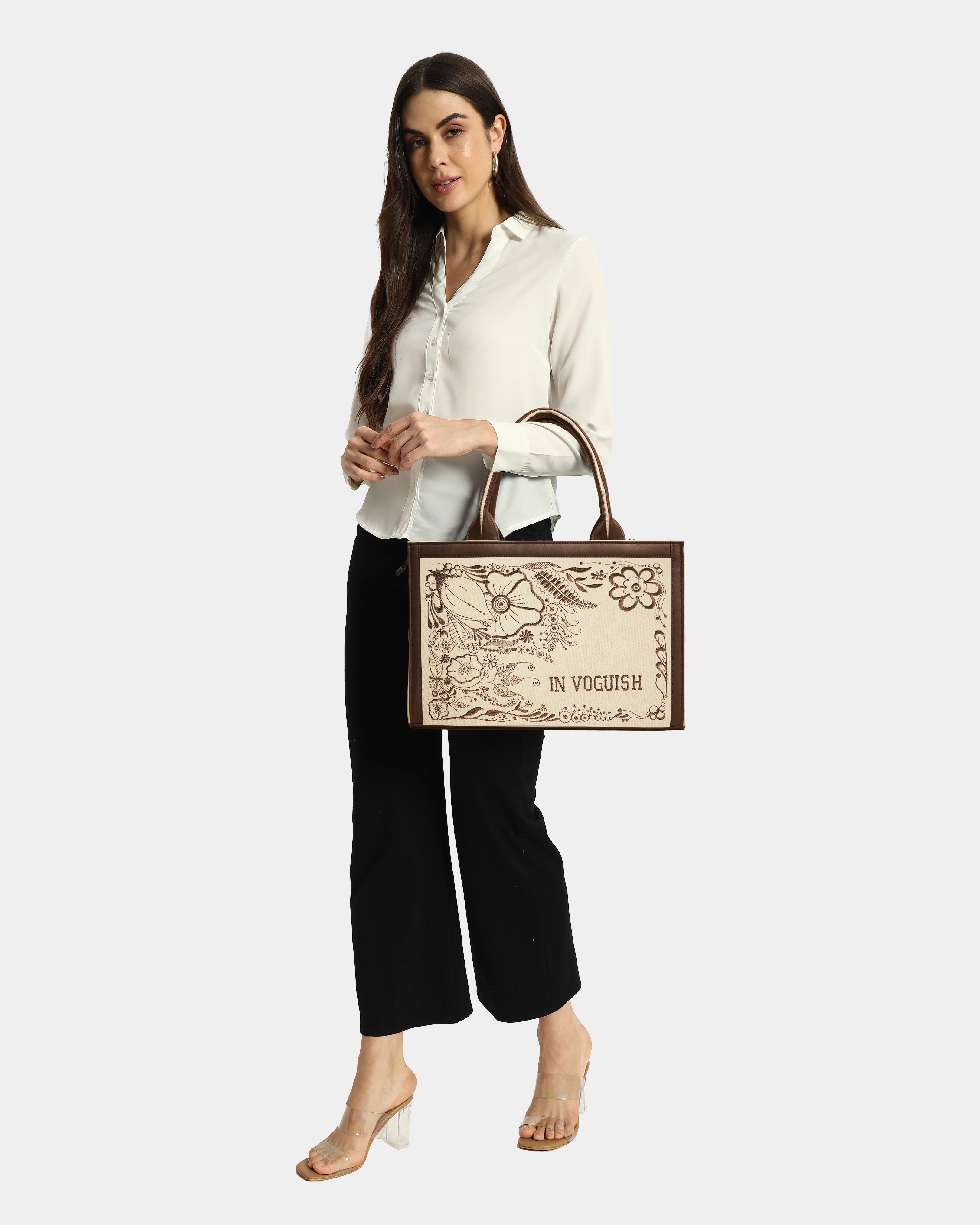 In Voguish Ethereal Garden Embroidered Tote