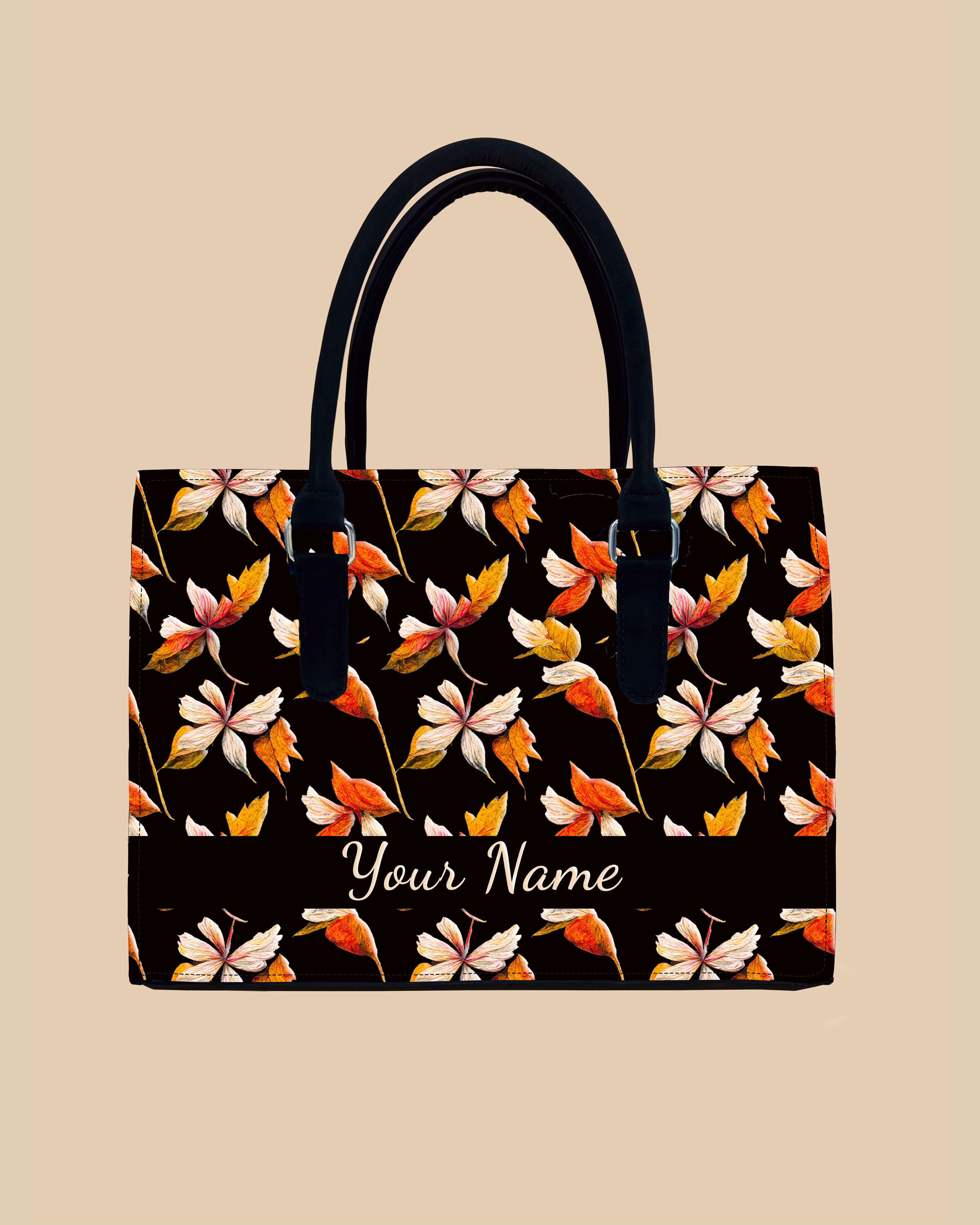 Watercolour Autumn Leaves Pattern Designer Sling Tote