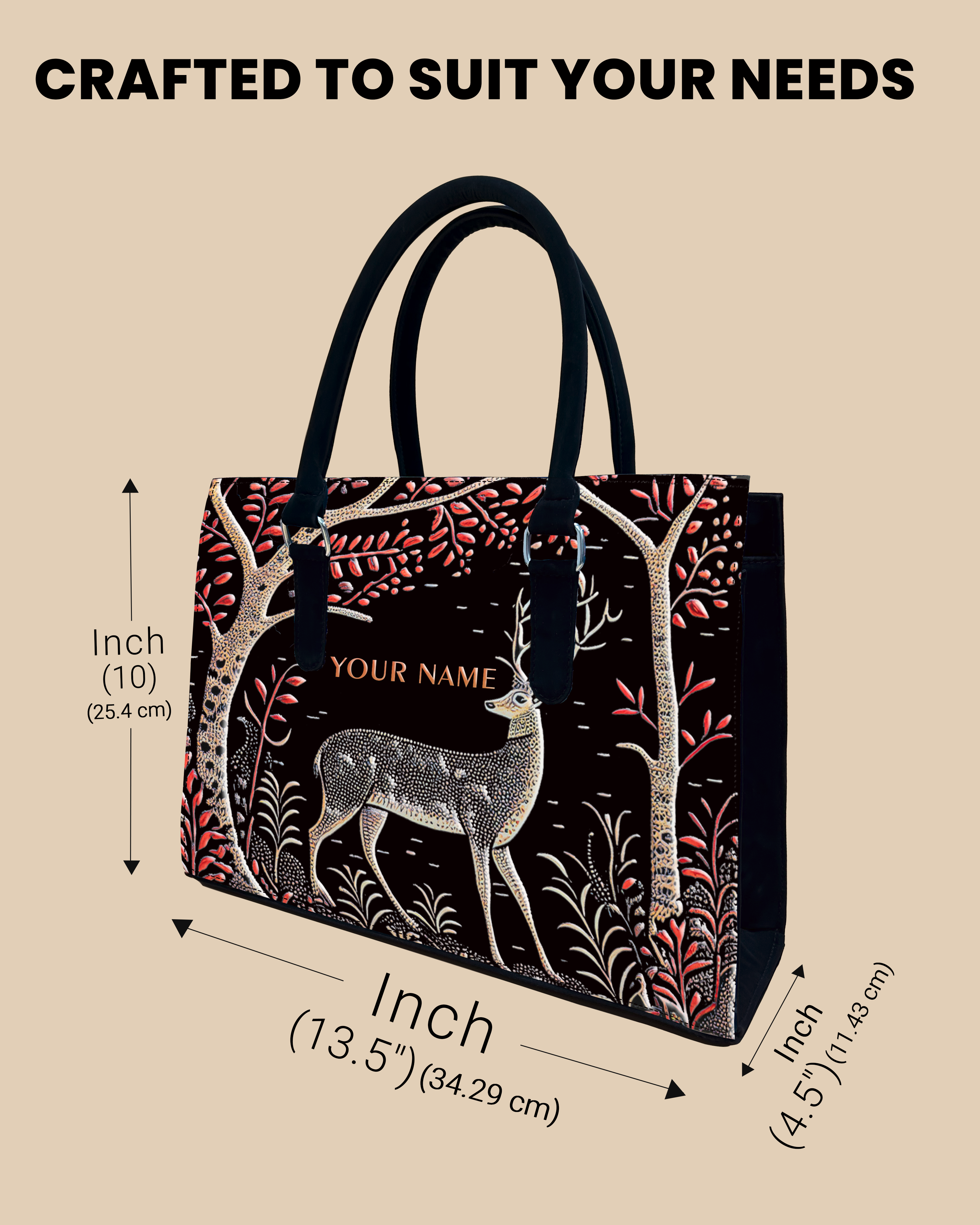 Deer in Jungle Designer Sling Tote