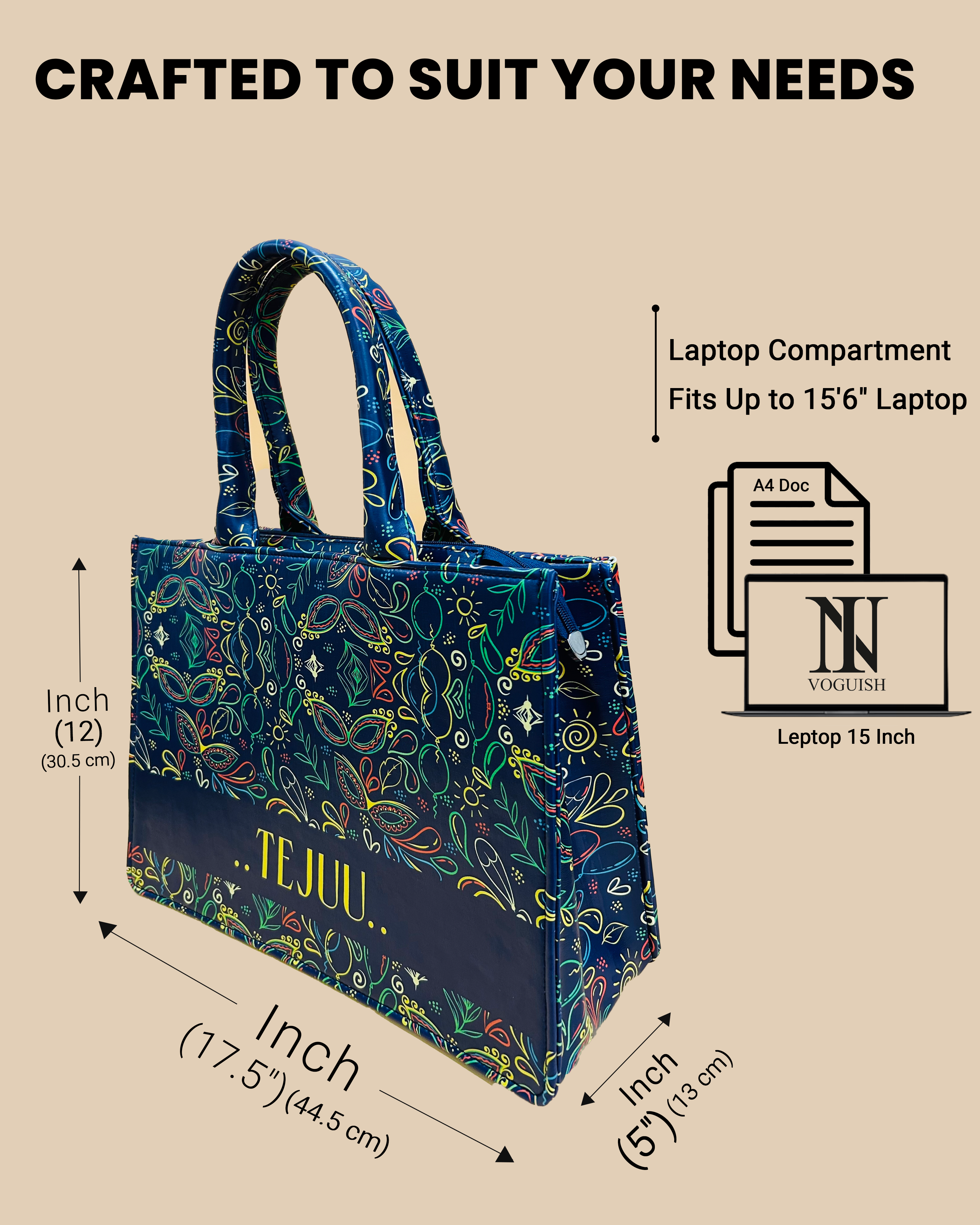 Customized Tote Bag Designed with Brazilian Carnival Pattern