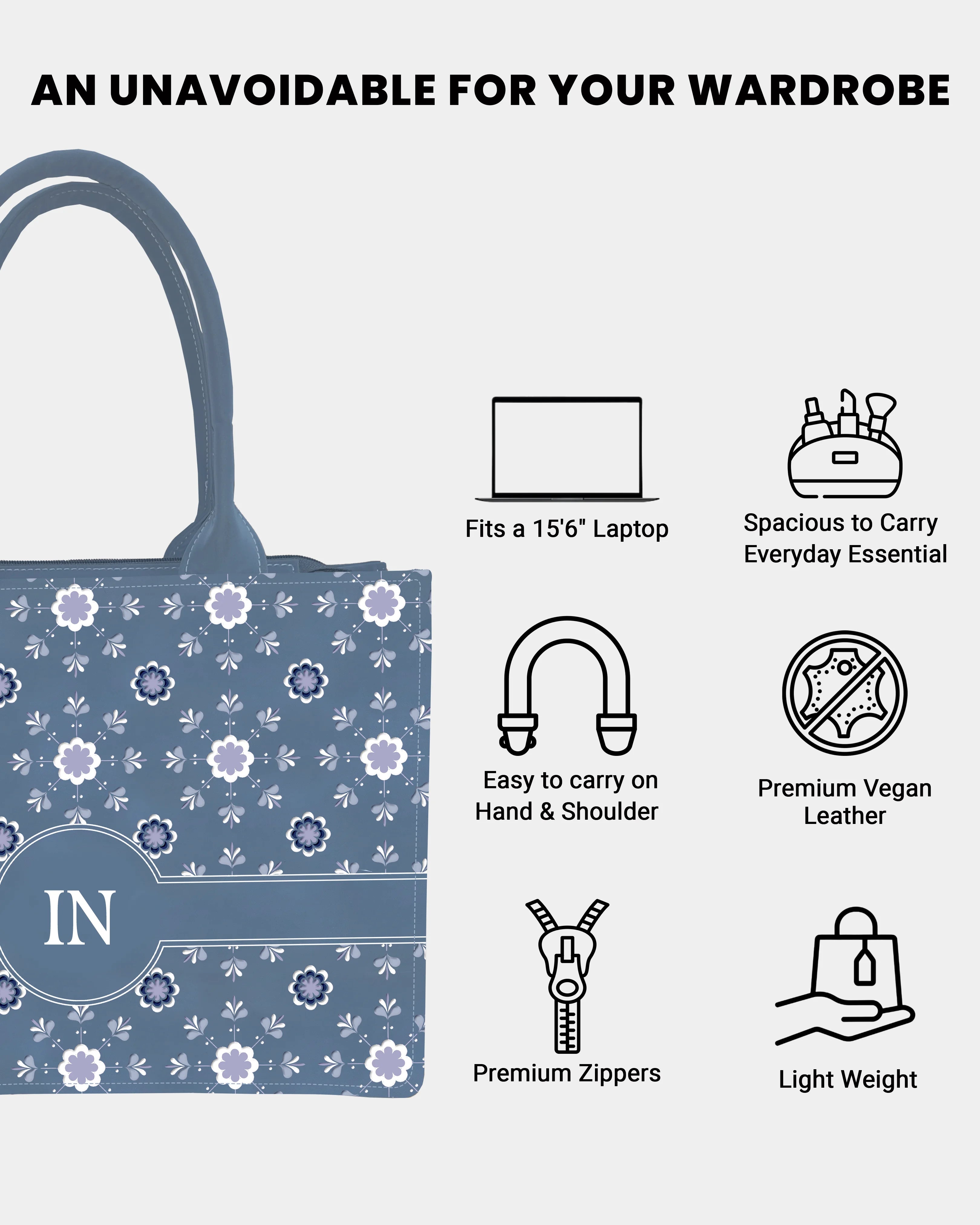 New Ocean Mist Floral Designer Customized Tote Bag