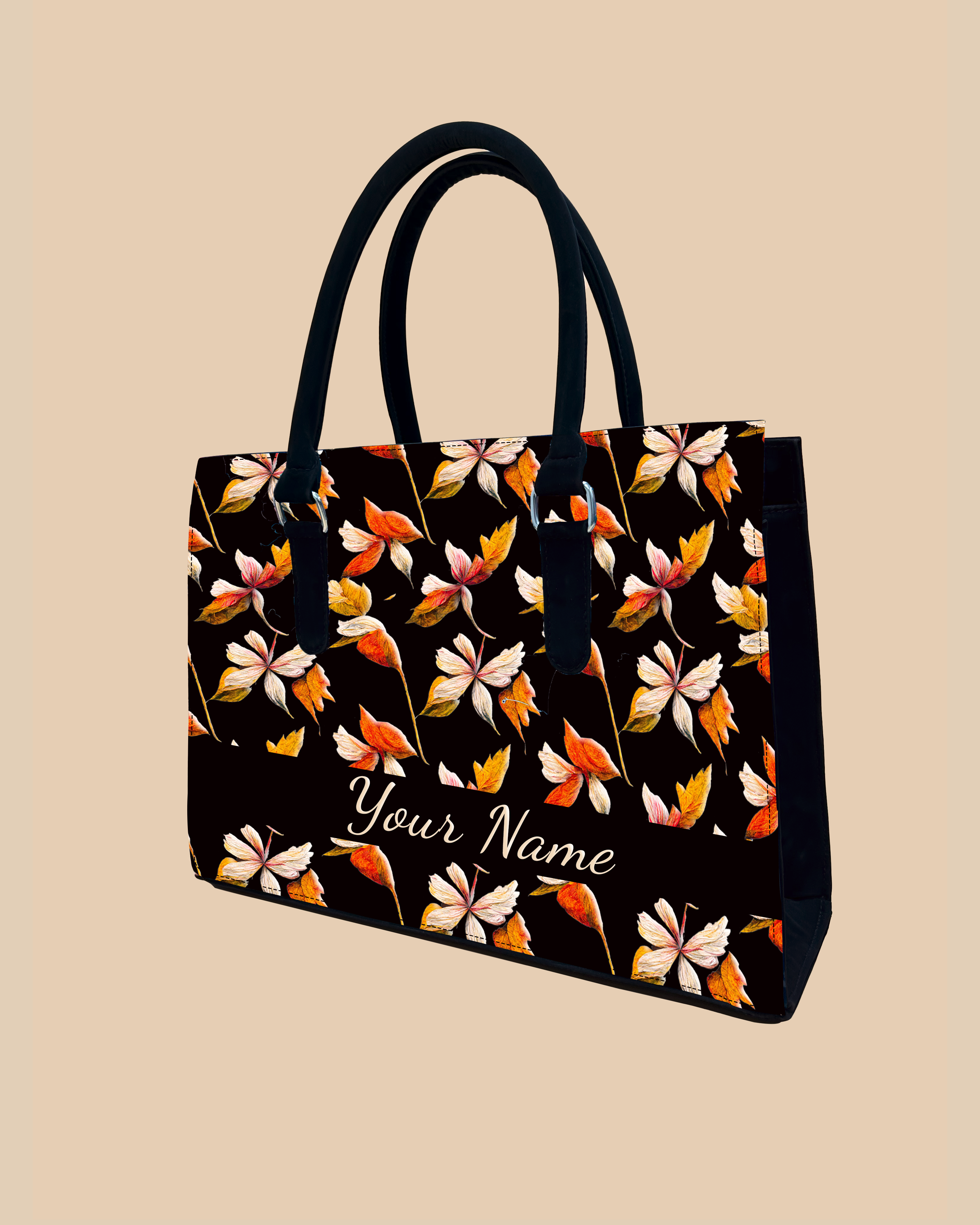 Watercolour Autumn Leaves Pattern Designer Sling Tote