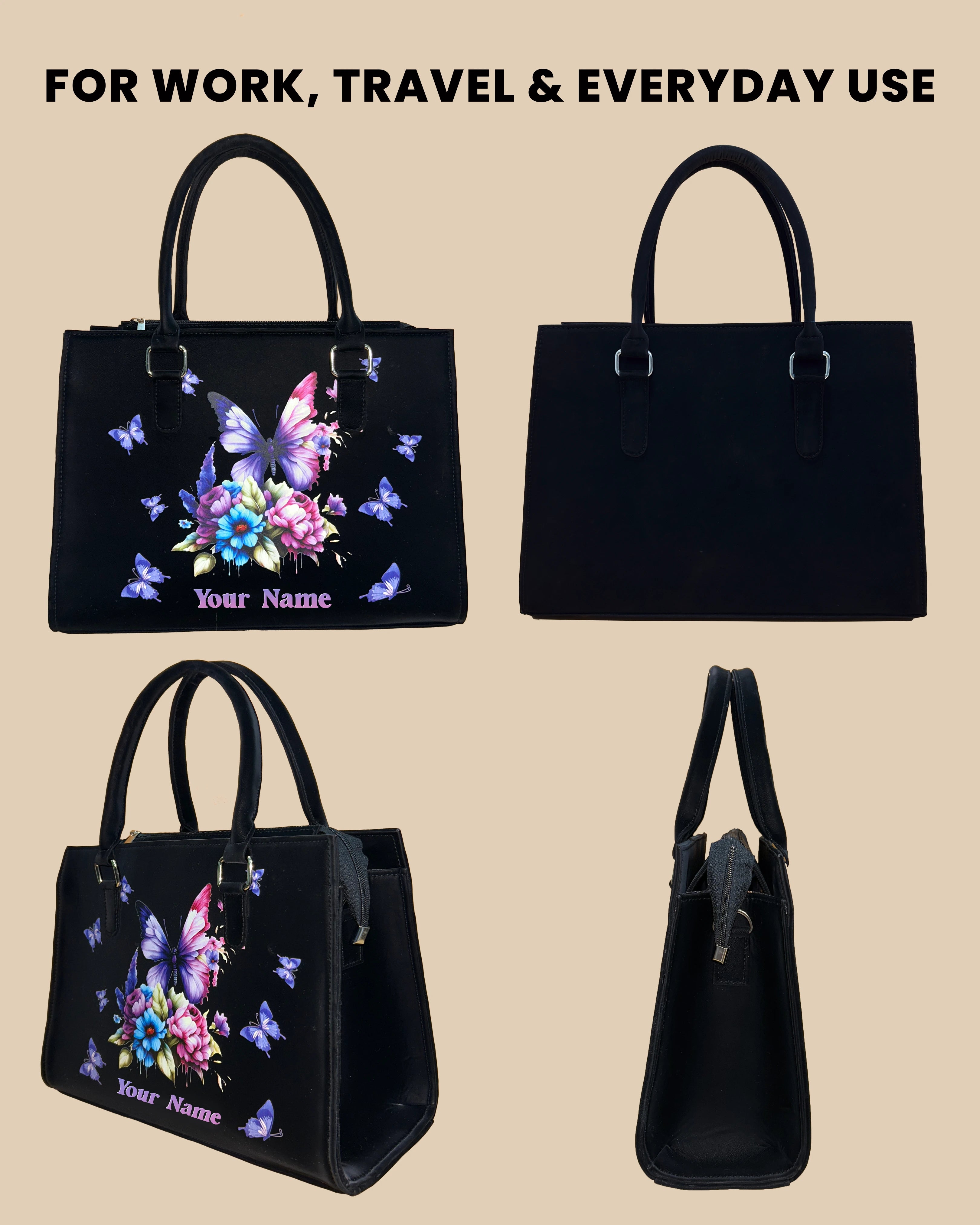 Colorful Floral & Butterfly Customized Sling Bag