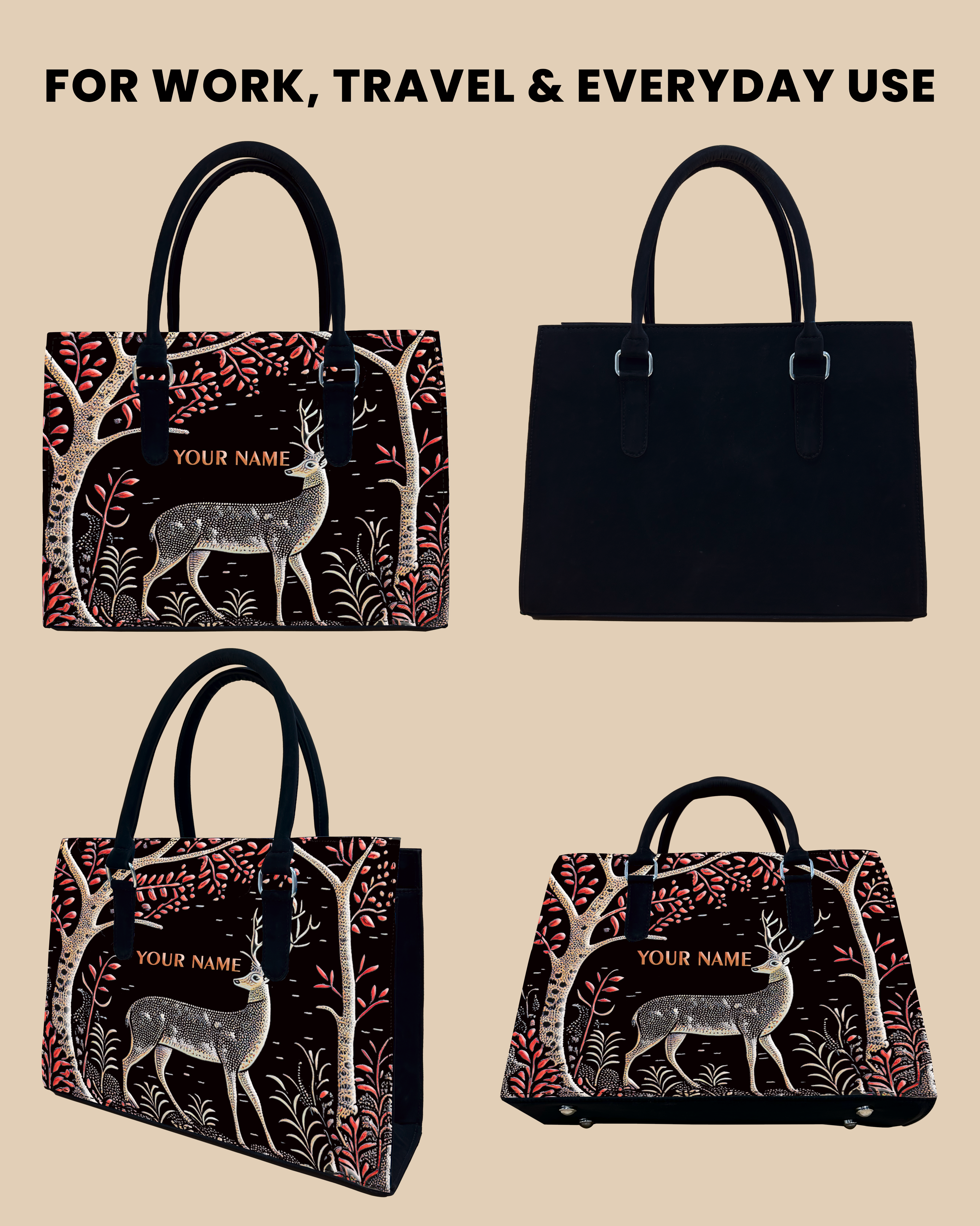 Deer in Jungle Designer Sling Tote