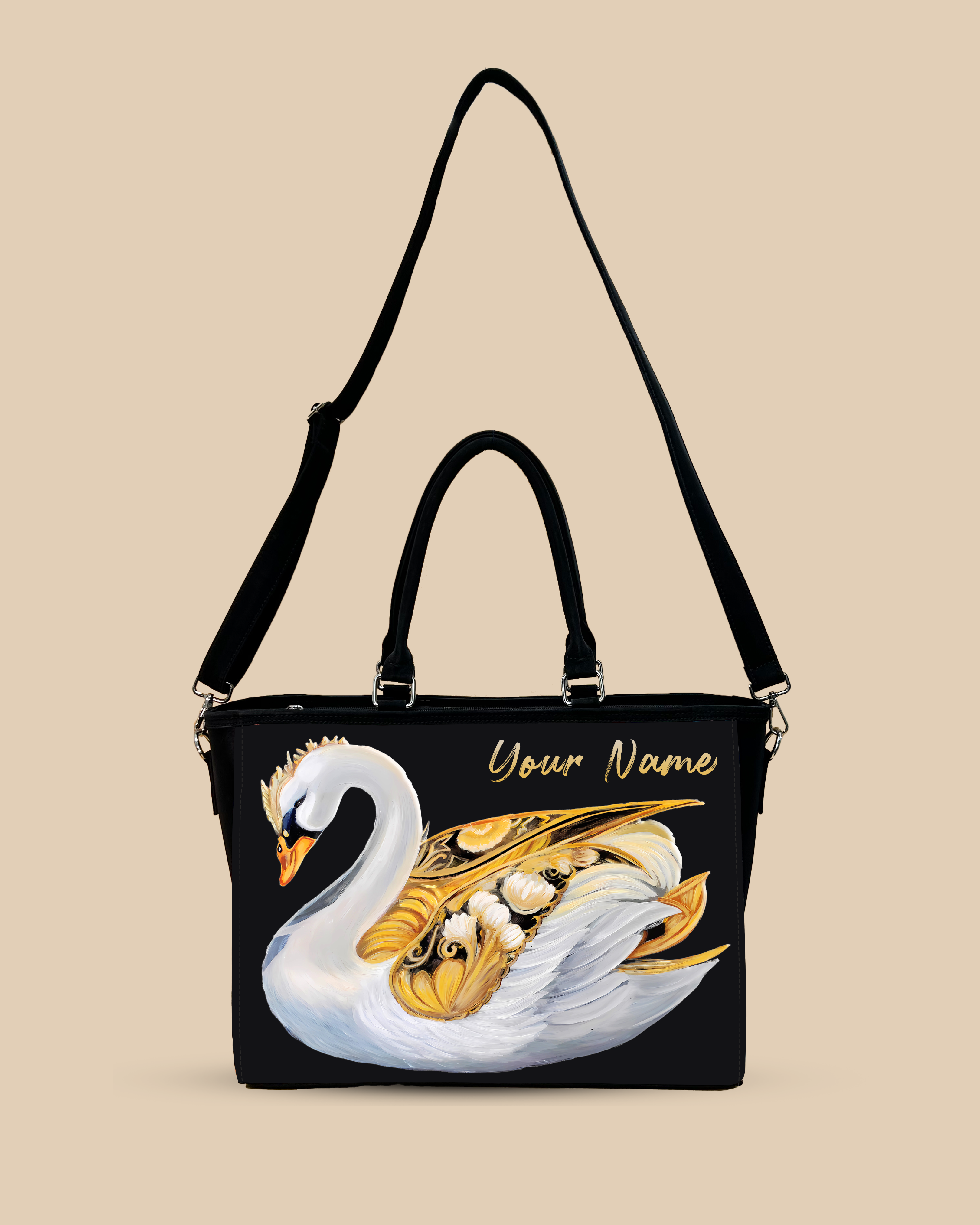 Swans Birds Pattern Oversized Tote