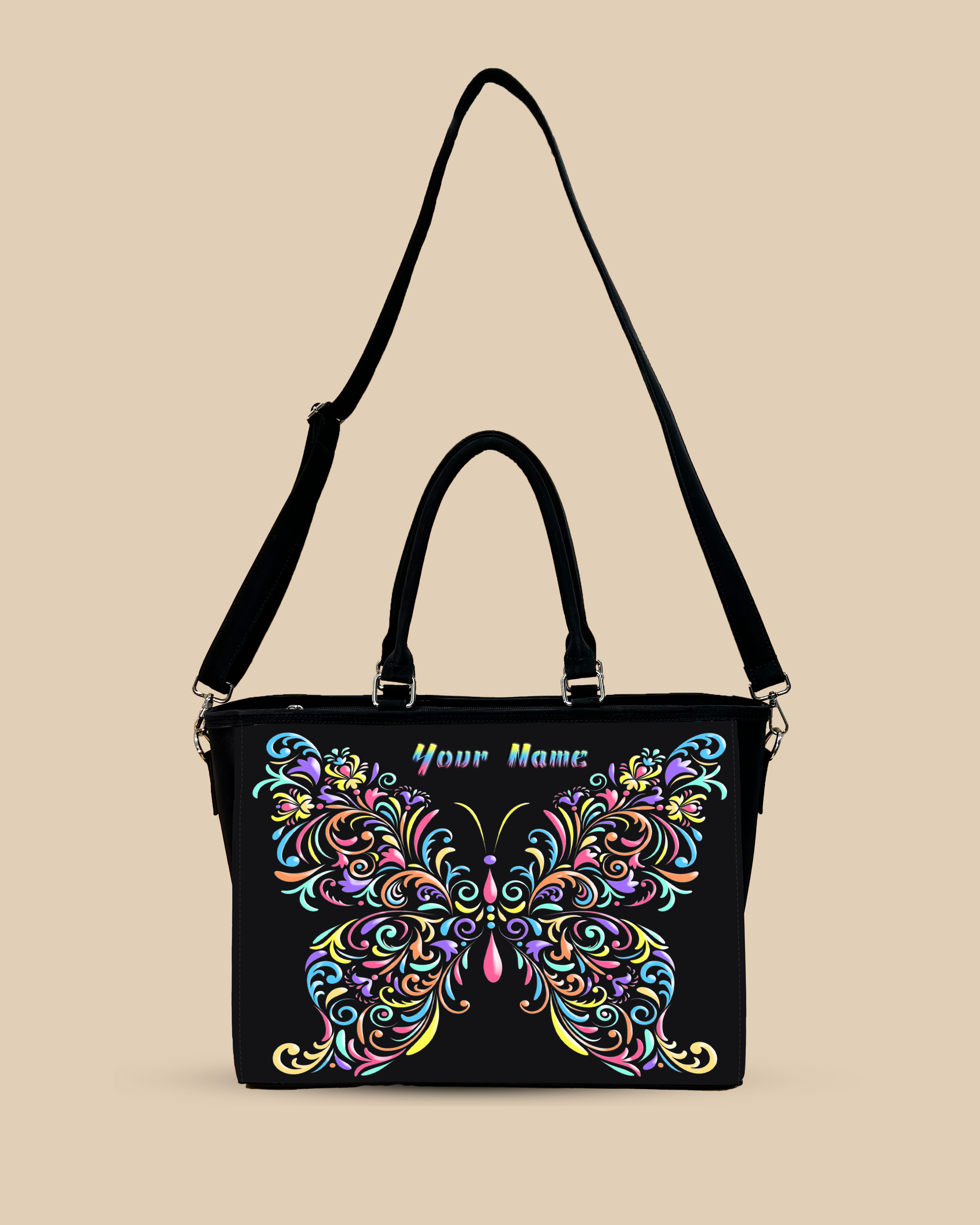 Colorful butterfly Pattern Oversized Tote