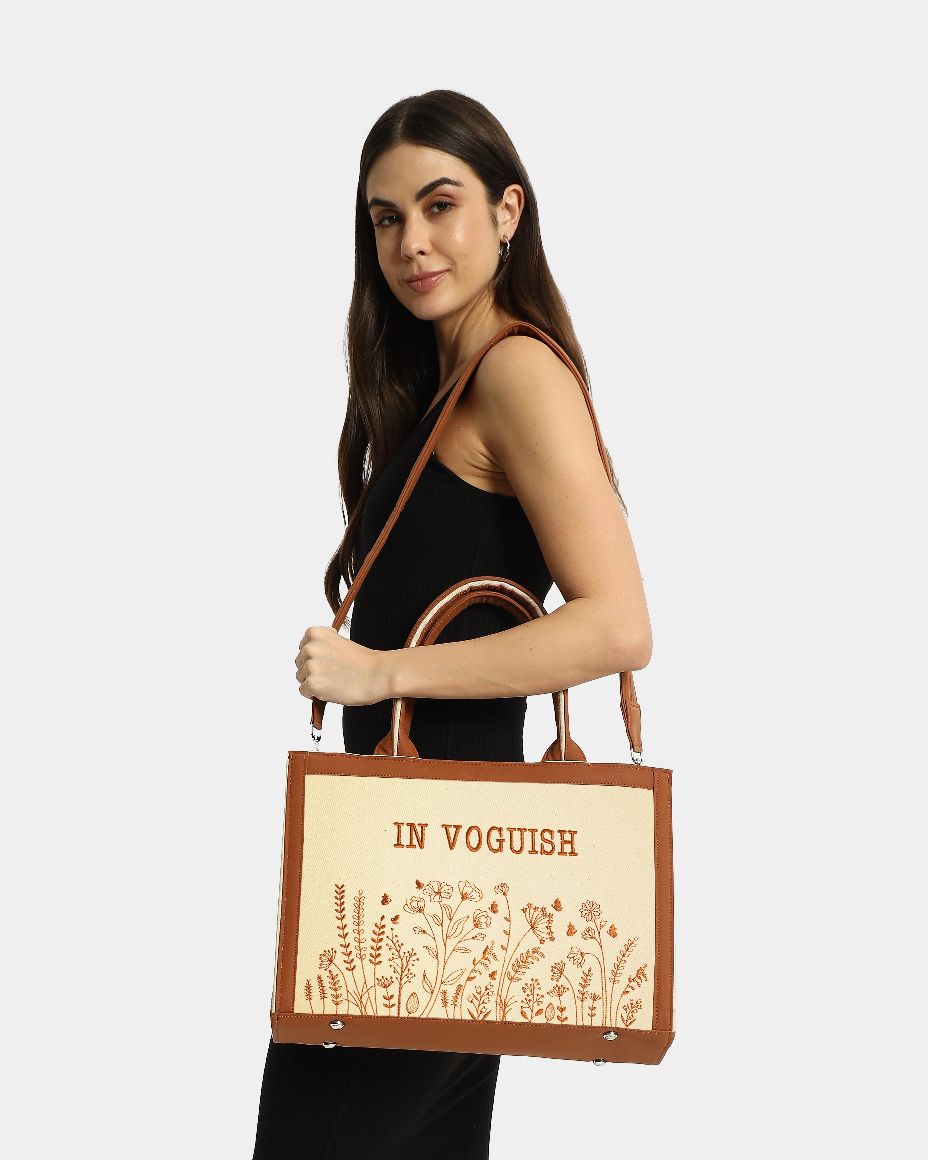 Meadow Bloom Customized Premium Embroidered Tote Bag