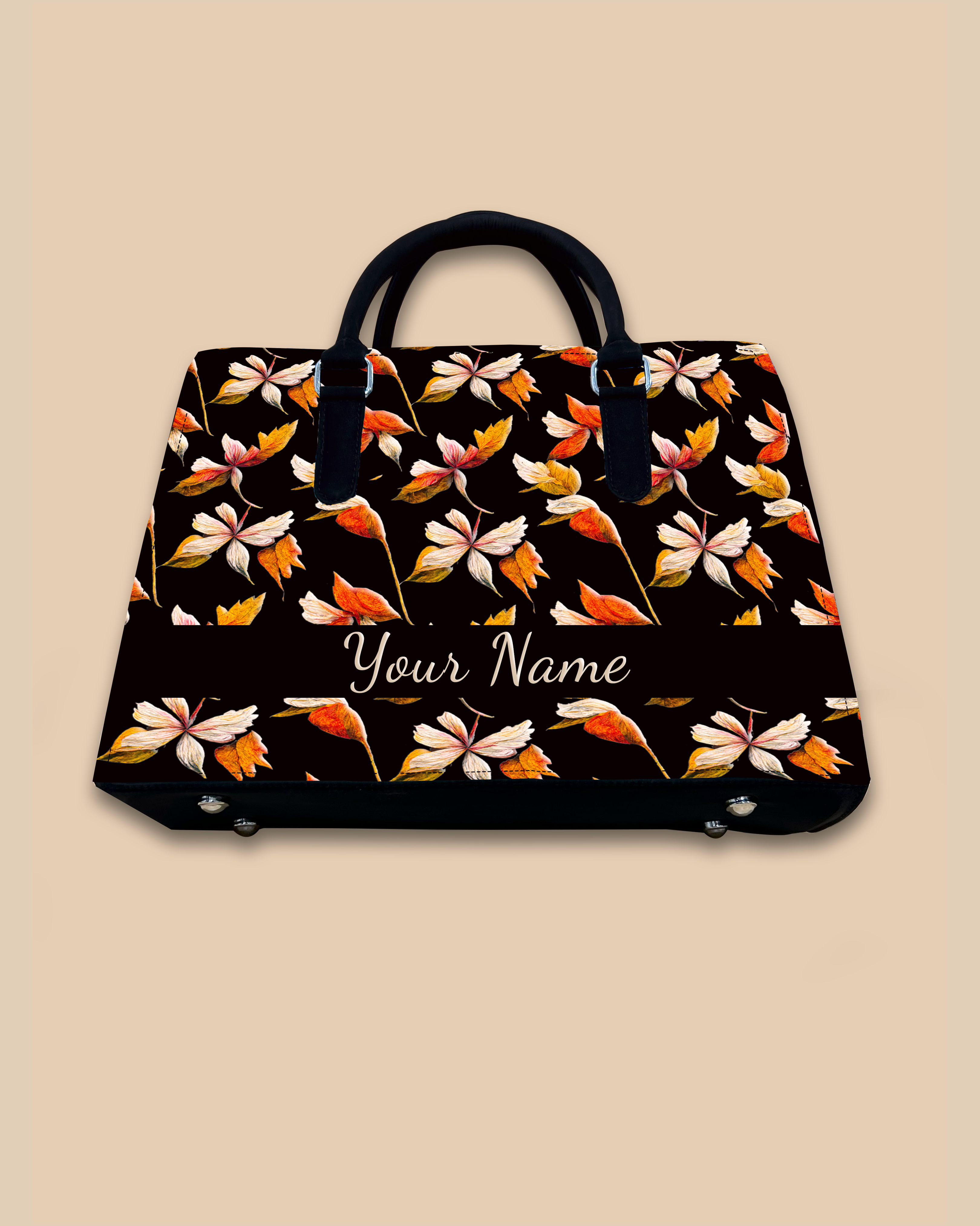 Watercolour Autumn Leaves Pattern Designer Sling Tote