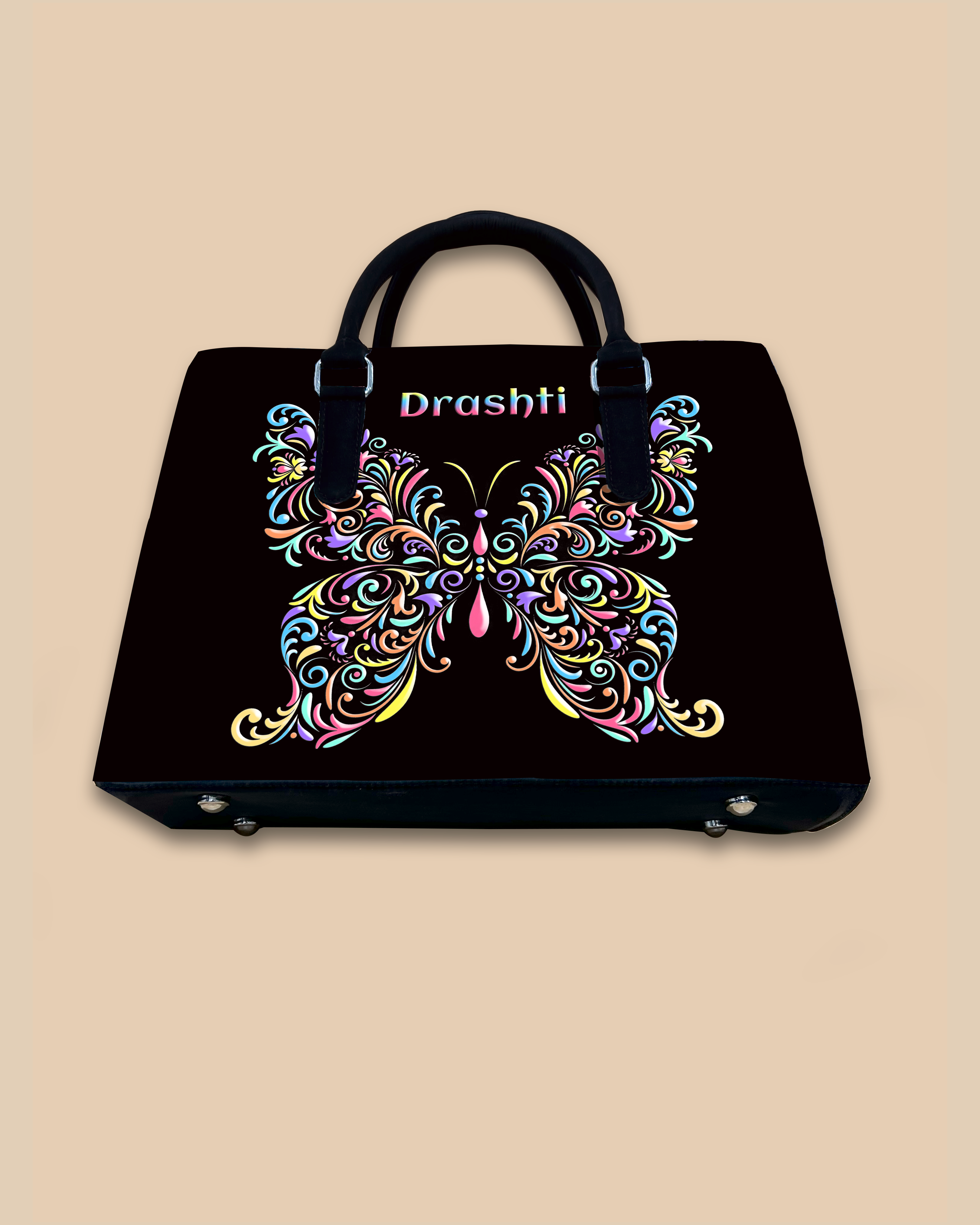 Colorful butterfly Pattern Designer Sling Tote