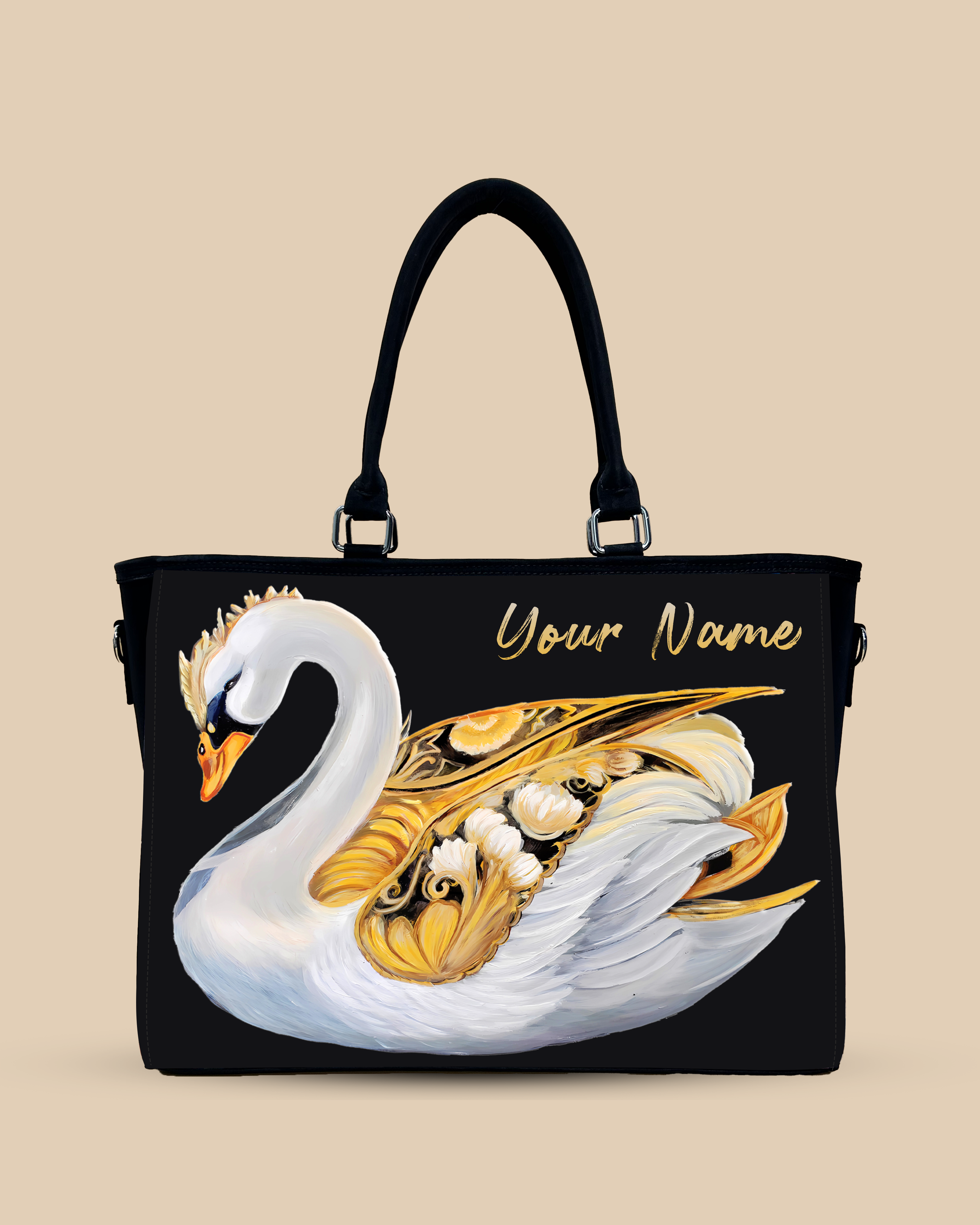 Swans Birds Pattern Oversized Tote