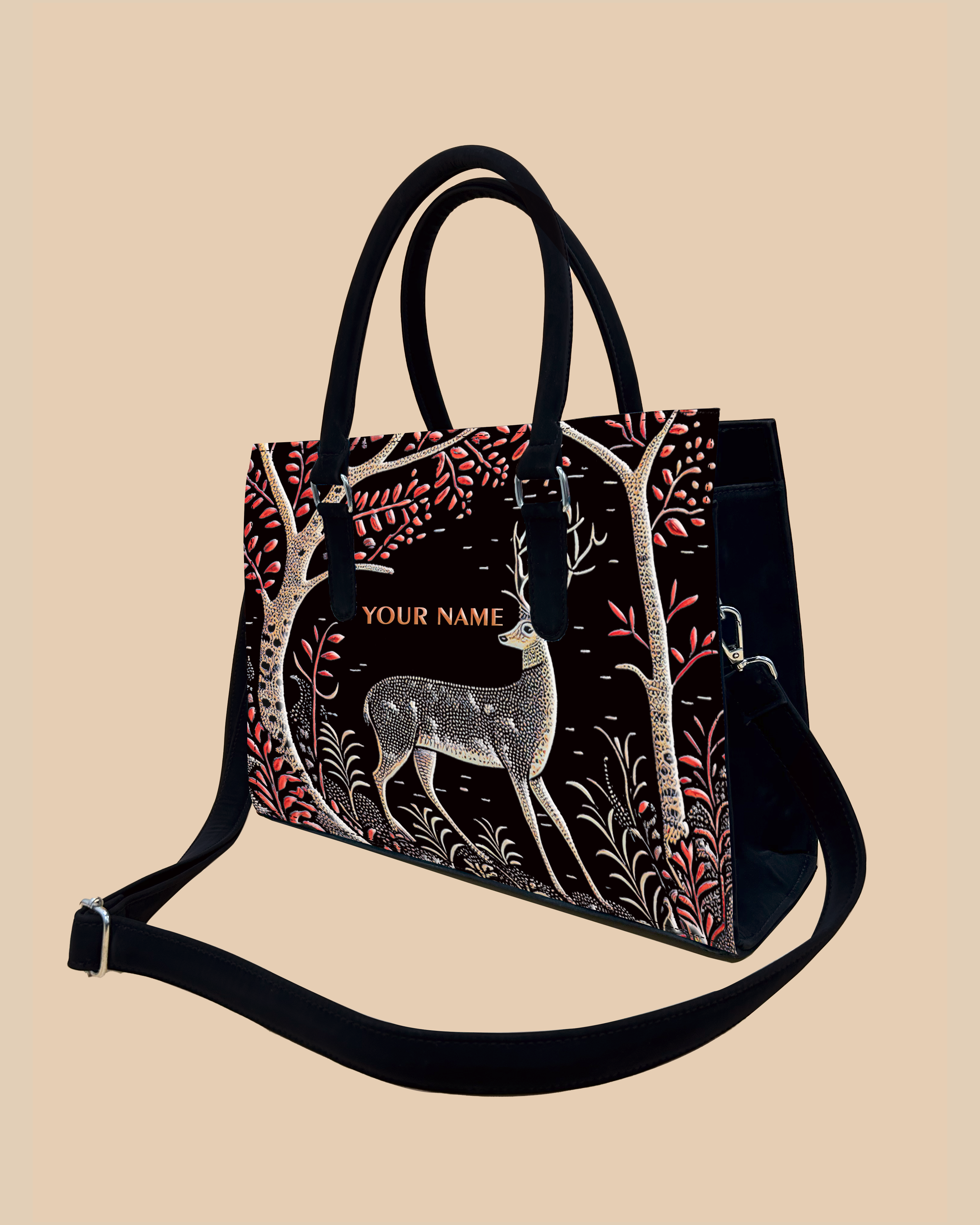 Deer in Jungle Designer Sling Tote