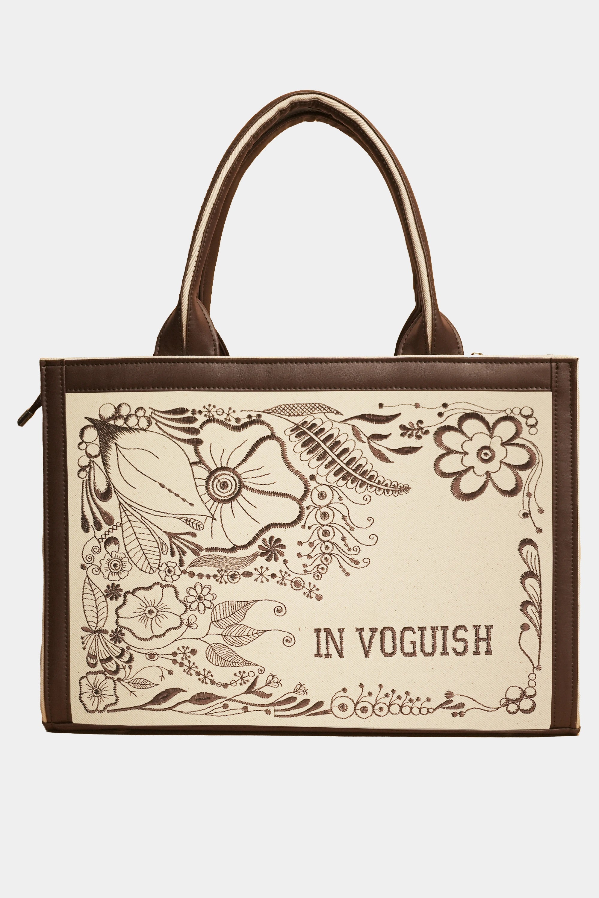 In Voguish Ethereal Garden Embroidered Tote