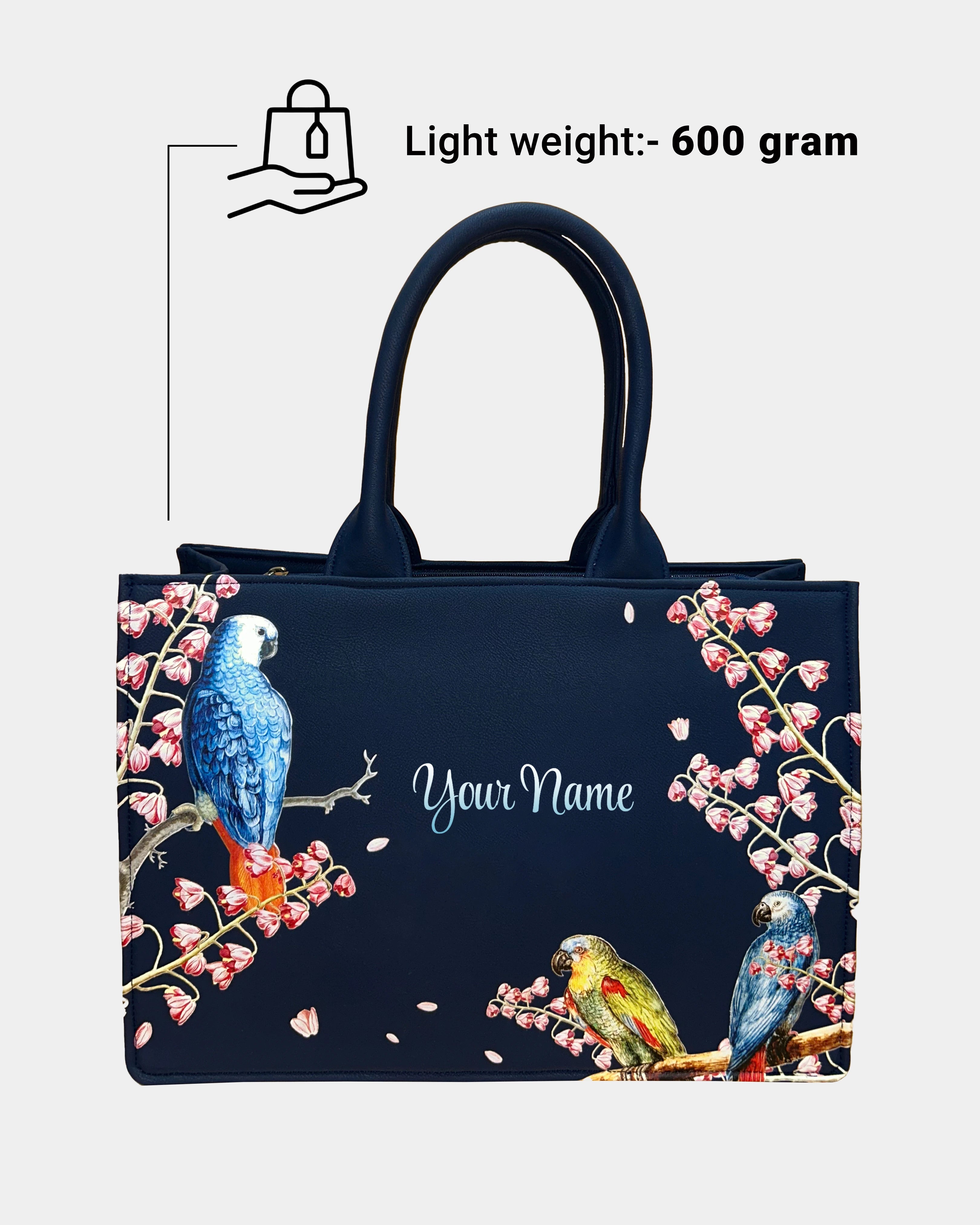 colorful parrot Embossed Customized Tote Bag