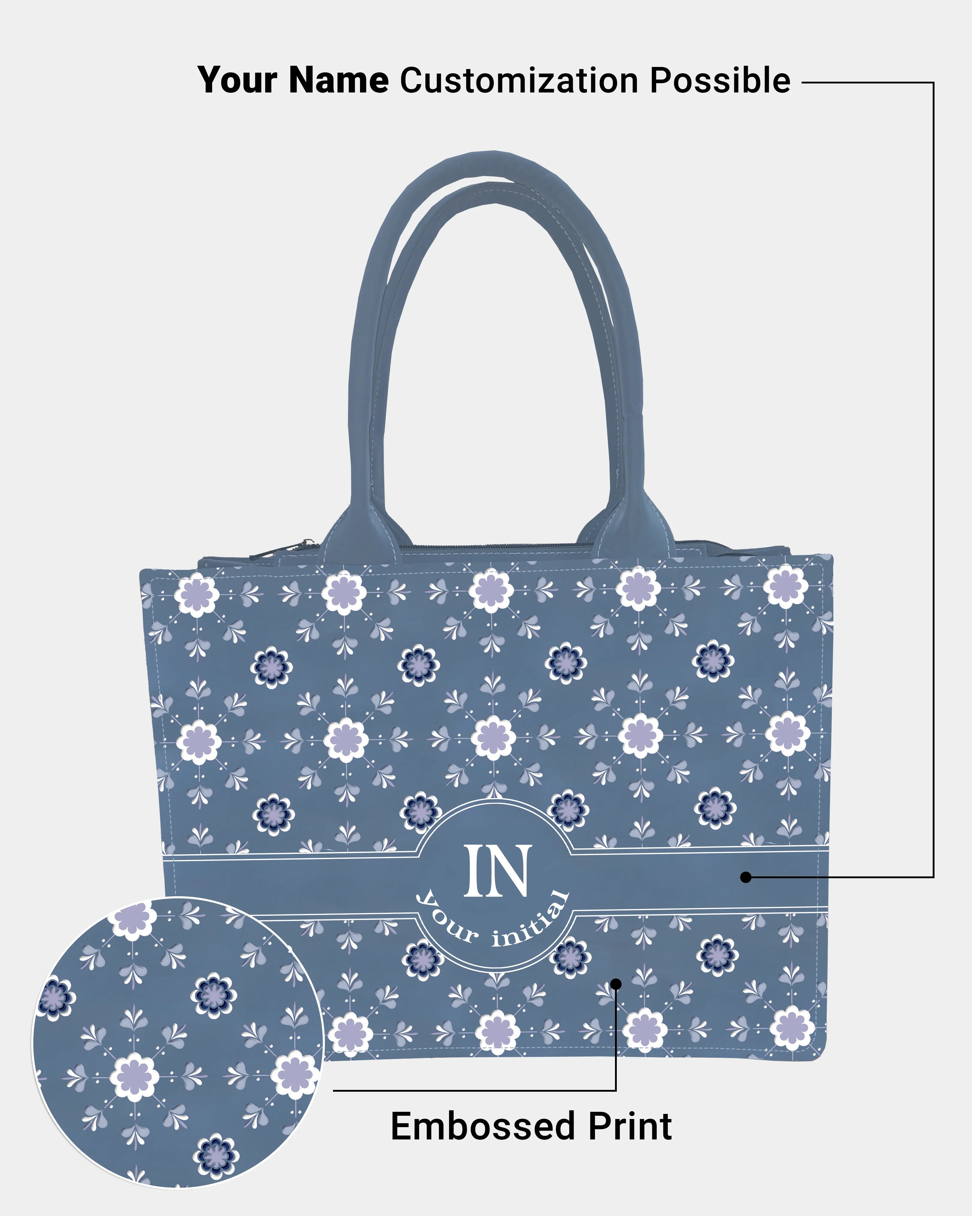 New Ocean Mist Floral Designer Customized Tote Bag