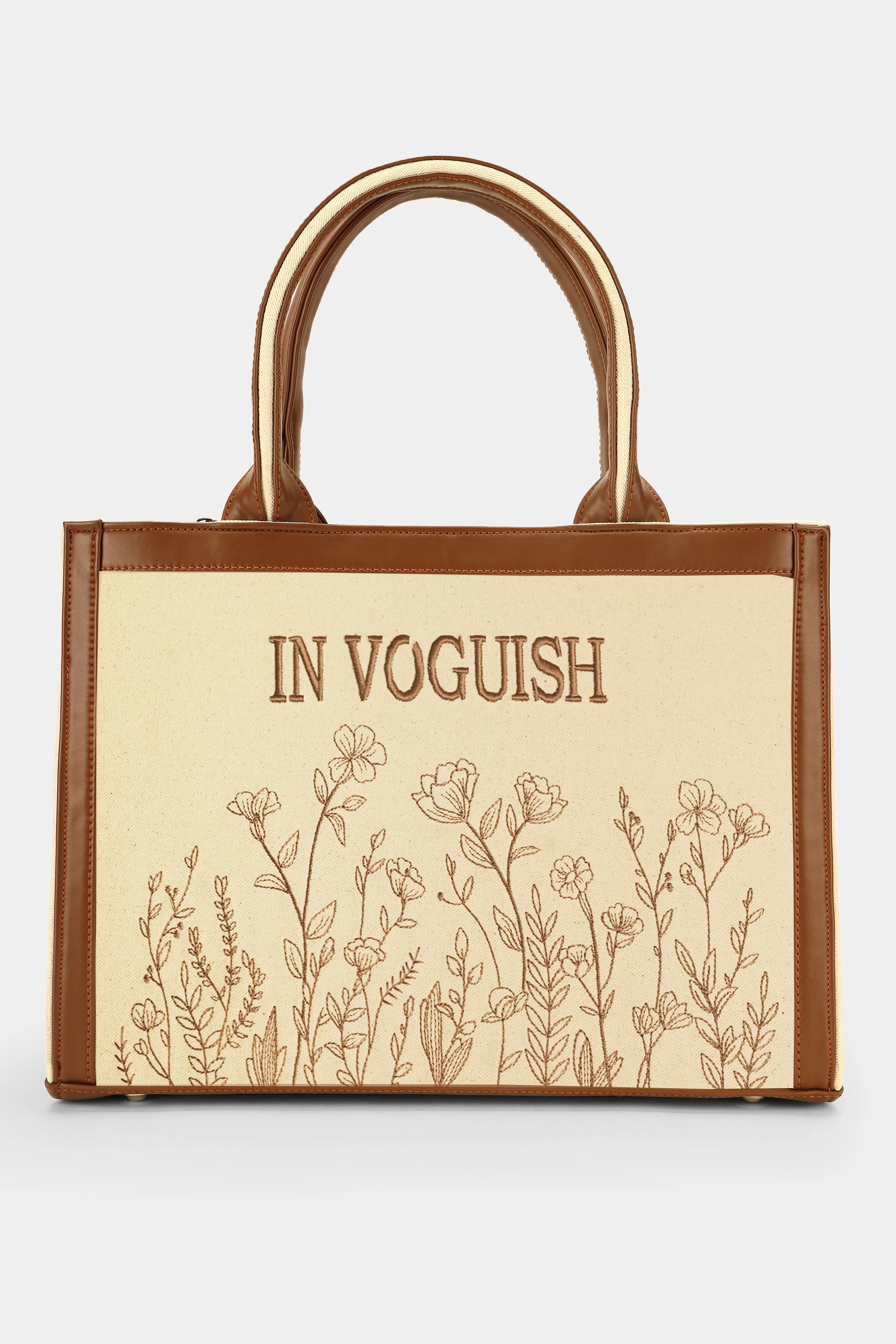 Voguish Women's Blossom Weave Embroidered Tote