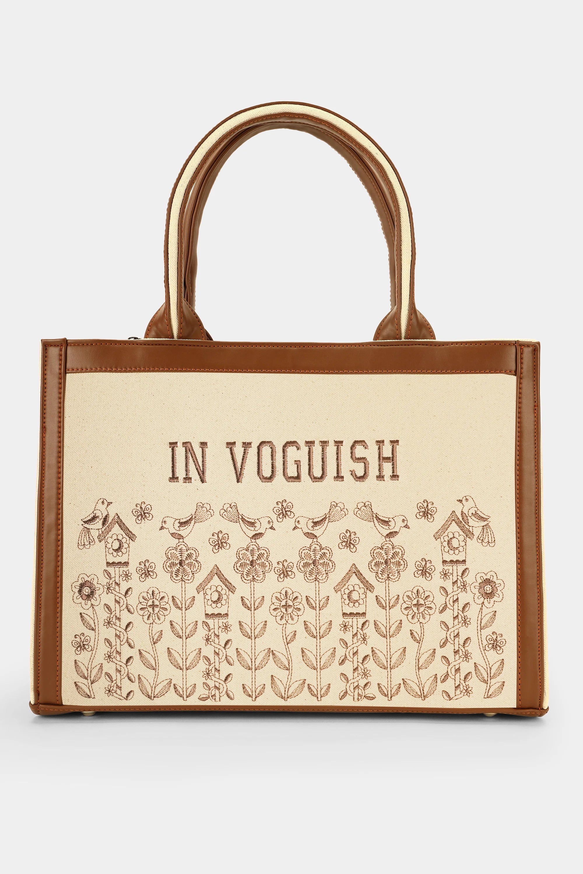 Birdsong Bliss Customized Premium Voguish Embroidered Tote Bag