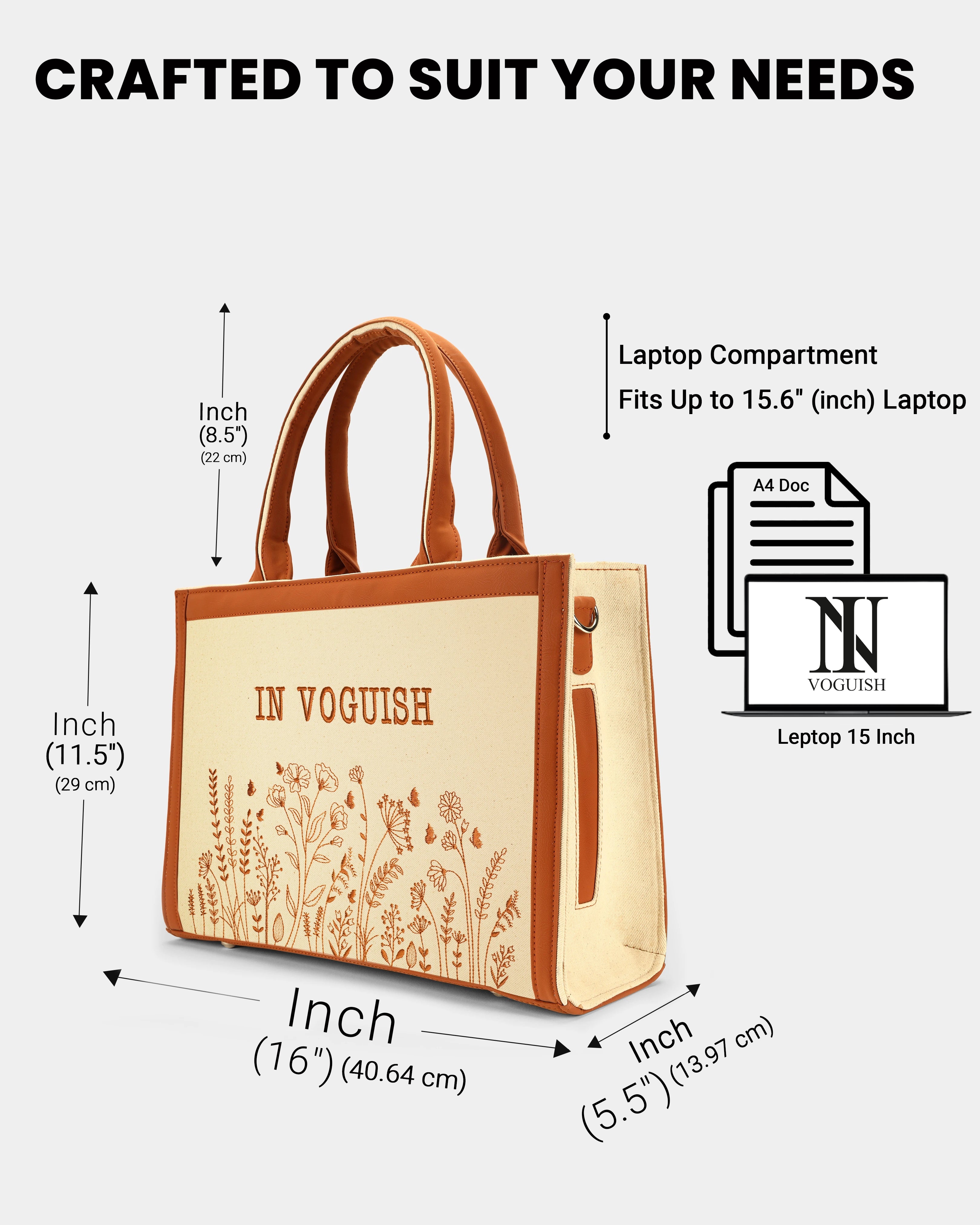 Meadow Bloom Customized Premium Embroidered Tote Bag