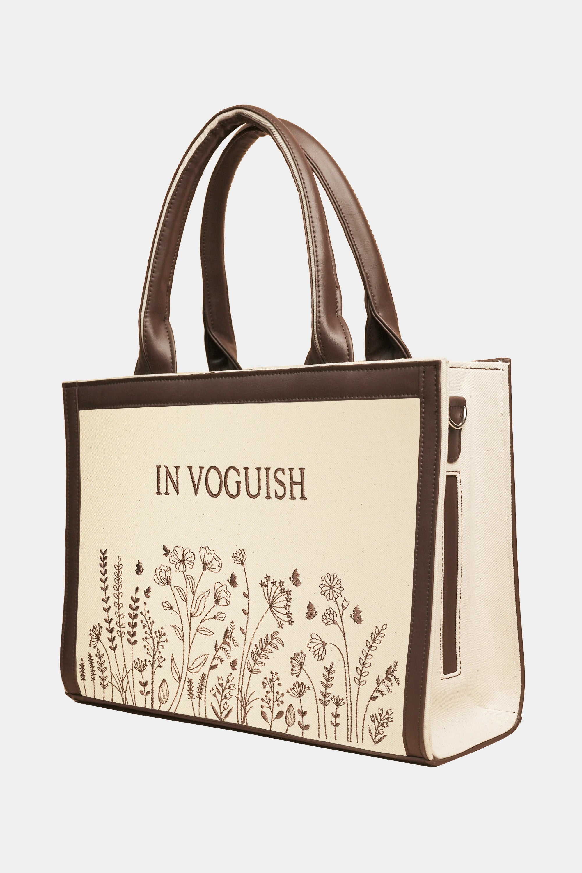 In Voguish Garden Whispers Embroidered Handbag