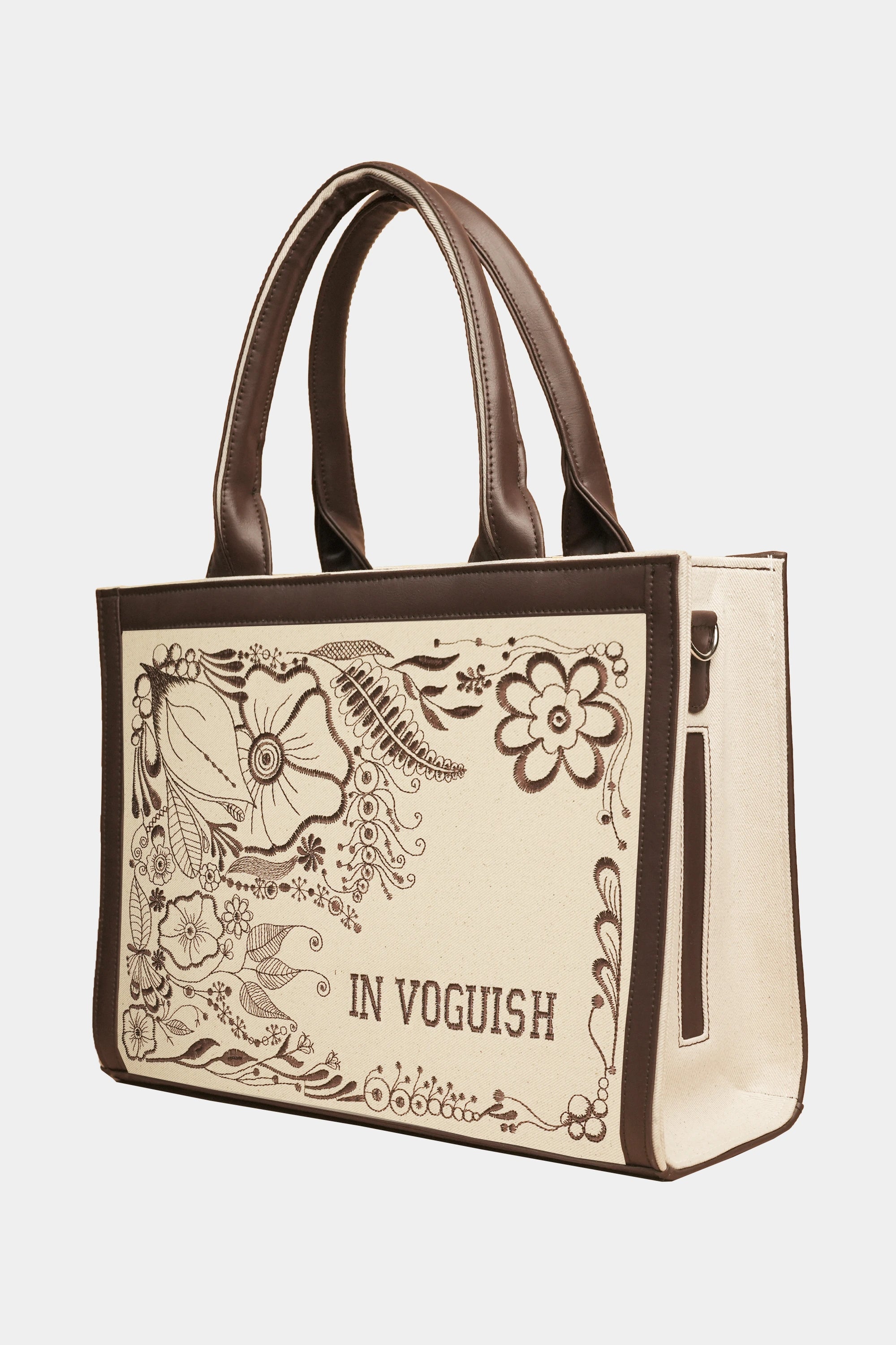 In Voguish Ethereal Garden Embroidered Tote