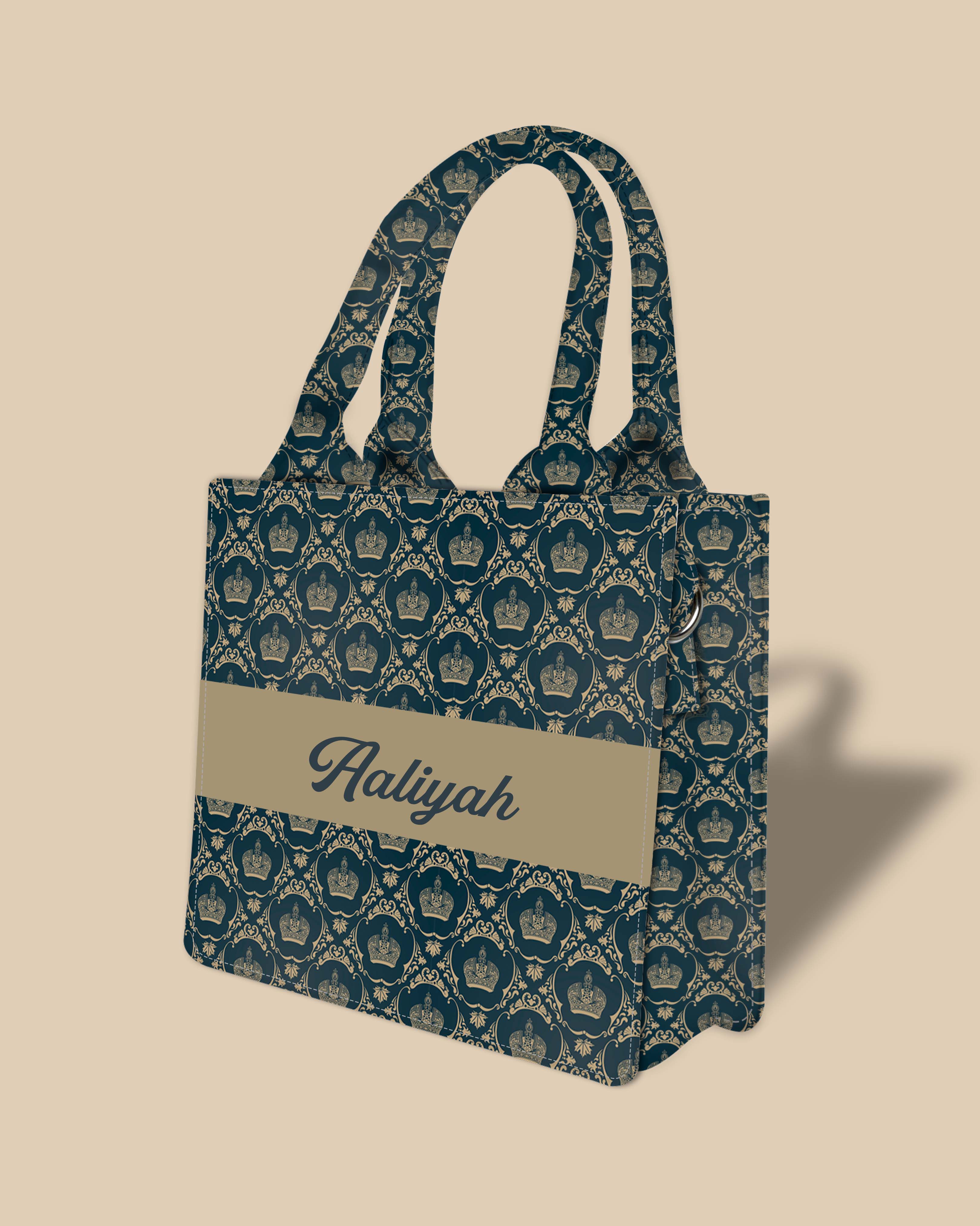 Customized Small Tote Bag Designed With Royality King Crown