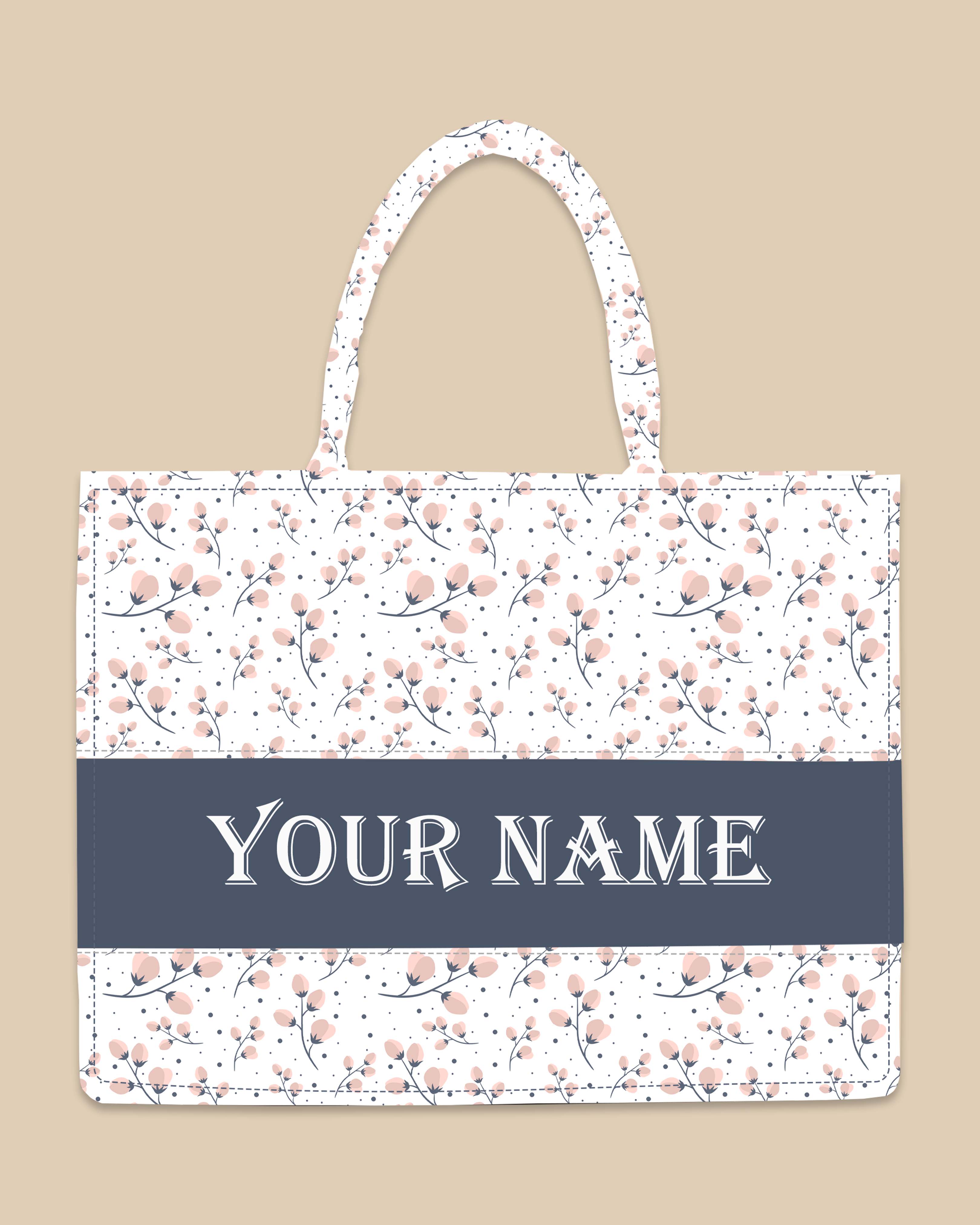 Customized Tote Bag Designed With Easter Spring Flower Design