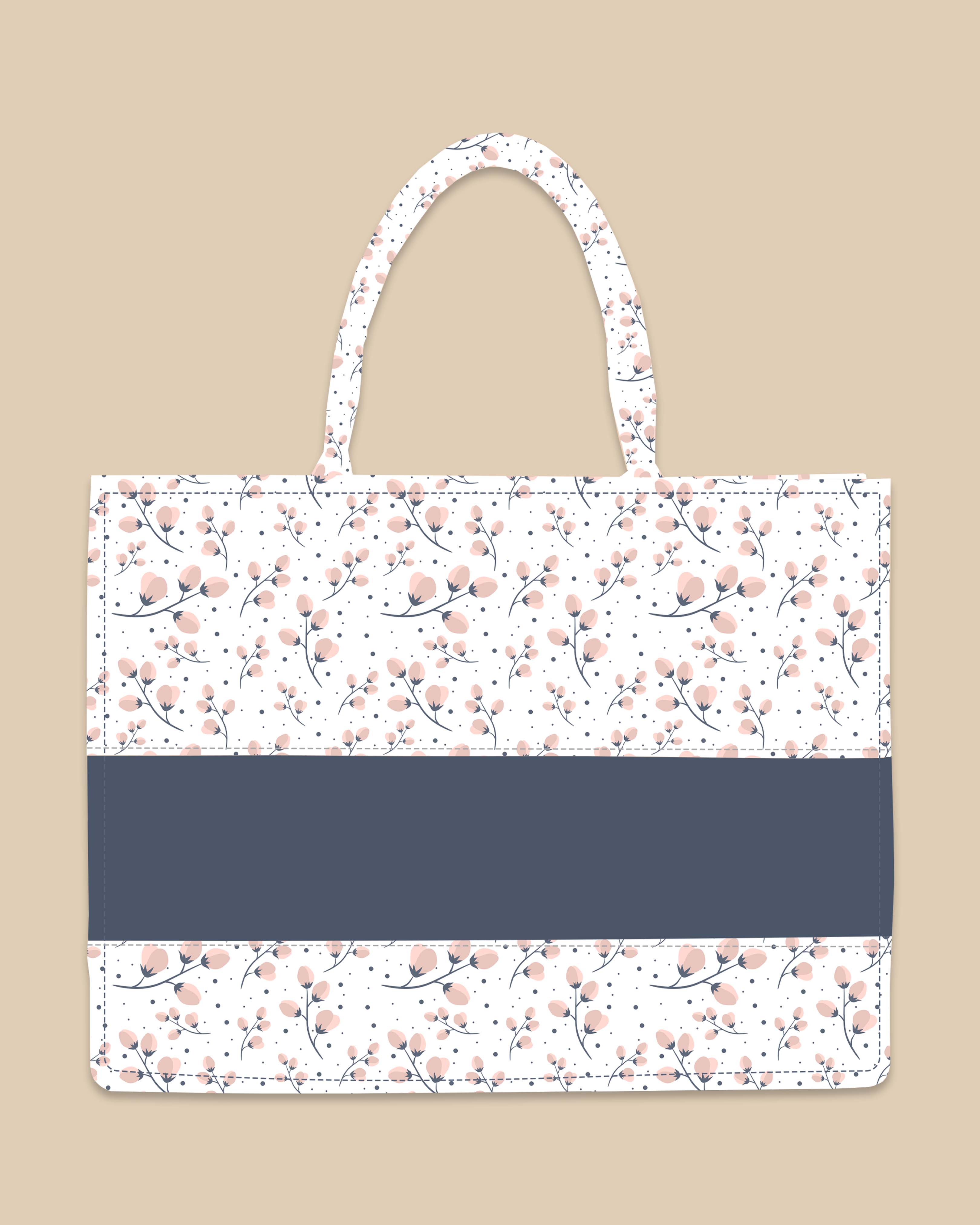 Customized Tote Bag Designed With Easter Spring Flower Design